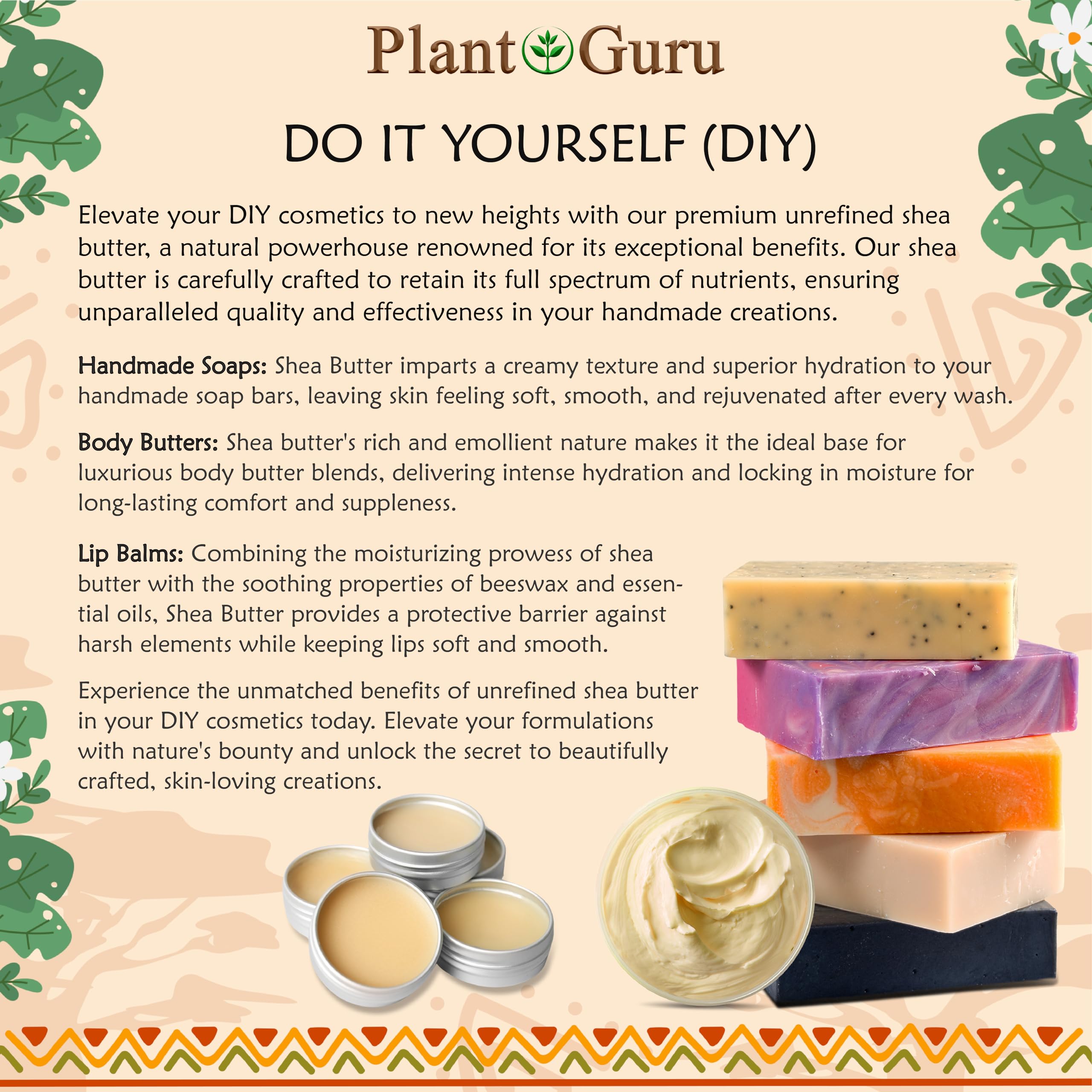 Foto 7 pulgar | Manteca De Karité Plant Guru, 100% Pura, Natural, Sin Refinar, Marfil 500 - Venta Internacional.