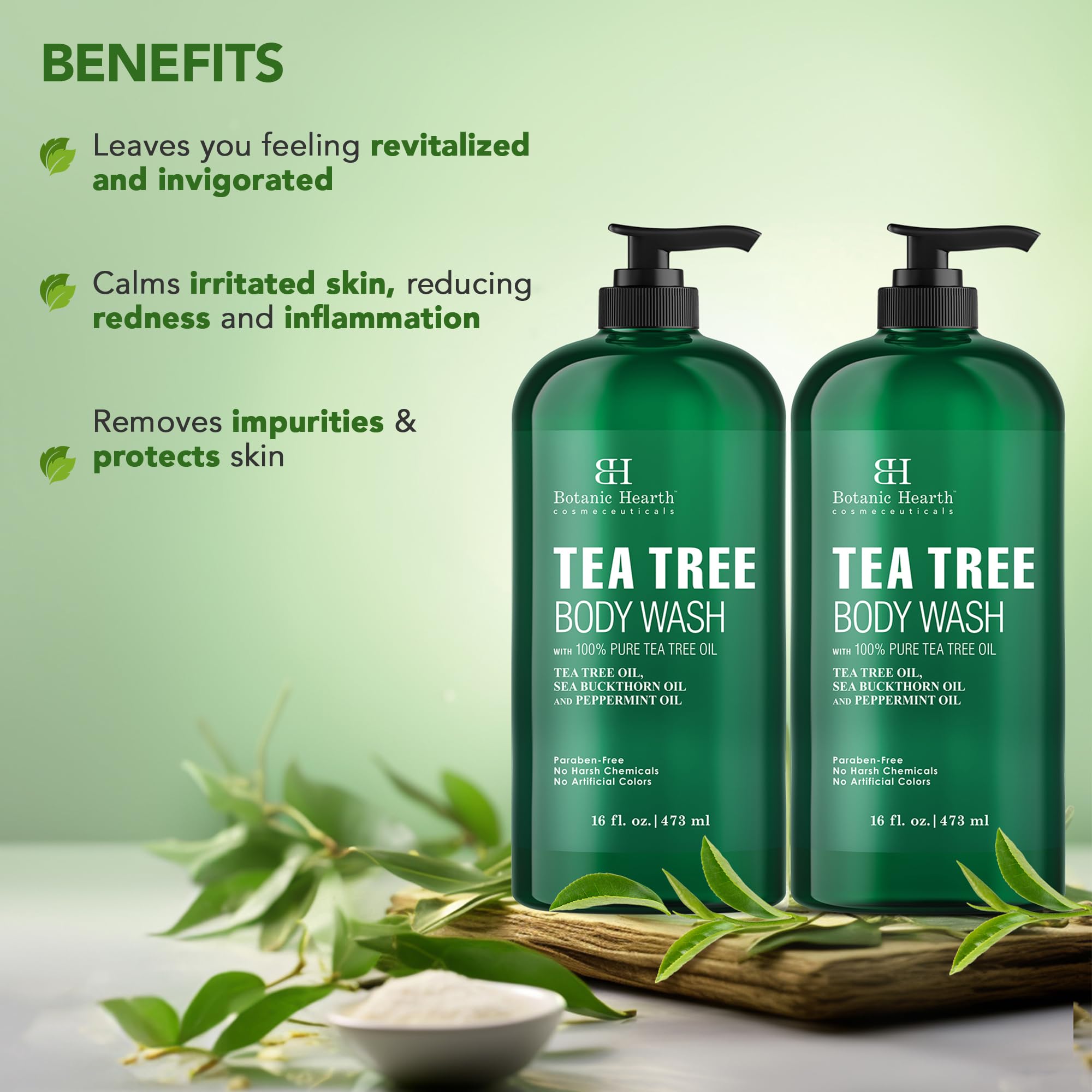 Foto 6 pulgar | Gel De Baño Botanic Hearth Tea Tree, 473 Ml, Alivia La Picazón En La Piel, 2 Veces - Venta Internacional.