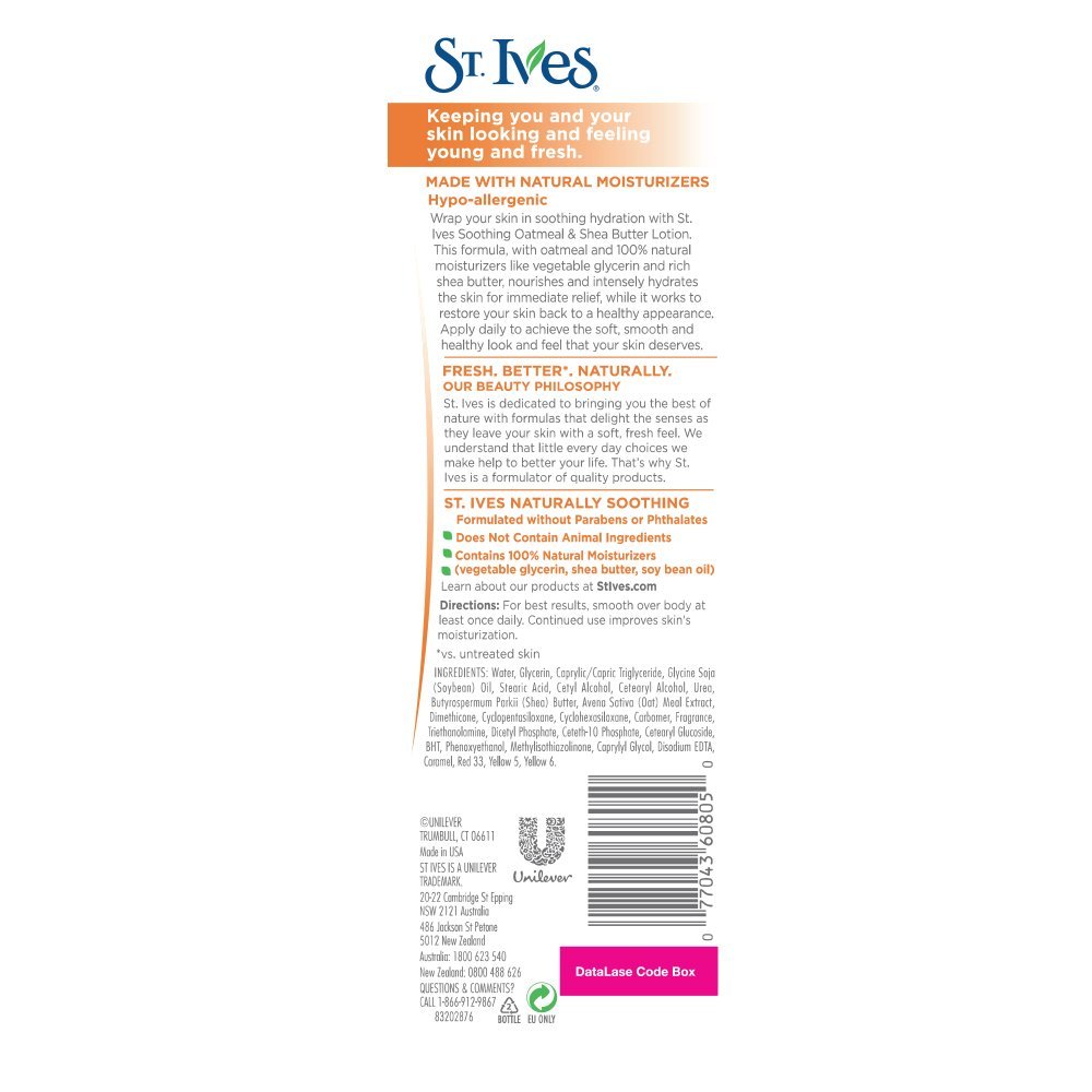 Foto 3 pulgar | Loción Corporal St. Ives Nourish & Sothe Con Manteca De Avena Y Karité  - Venta Internacional.