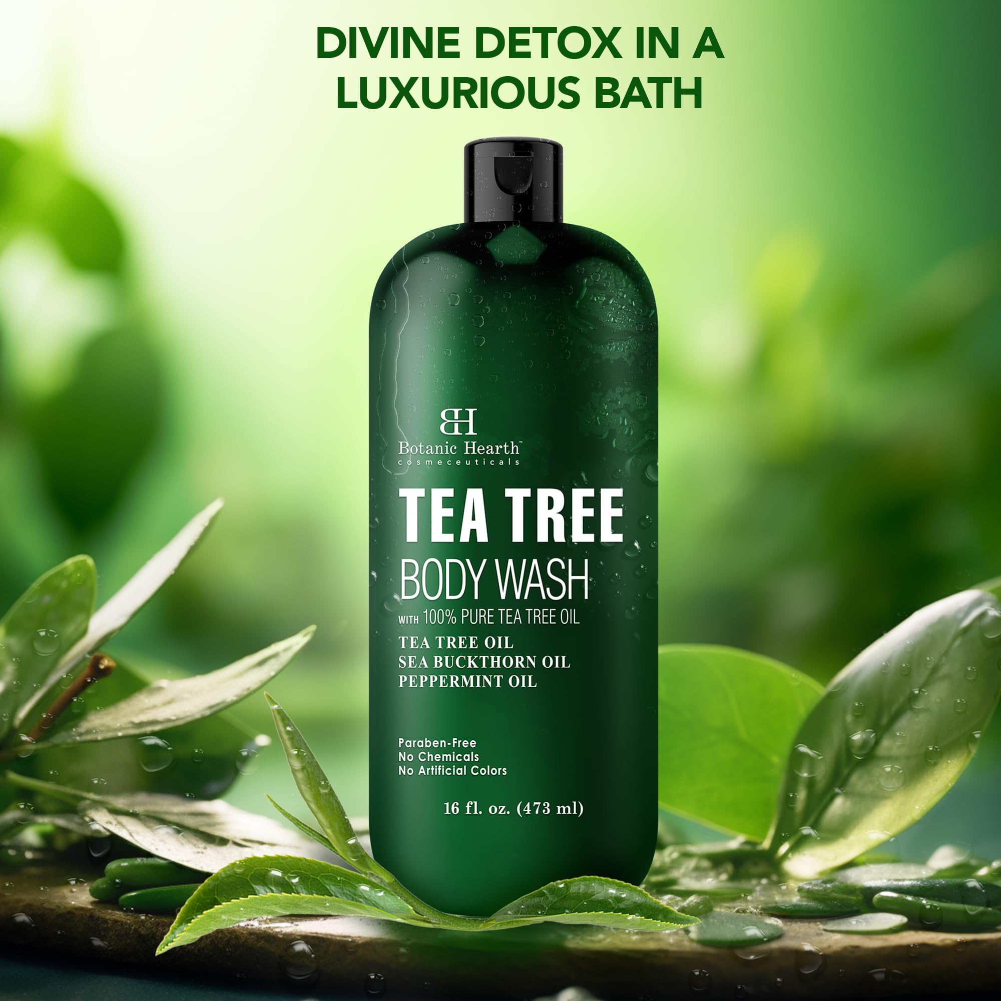 Foto 4 pulgar | Gel De Baño Botanic Hearth, Aceite De Árbol De Té, 480 Ml - Venta Internacional.