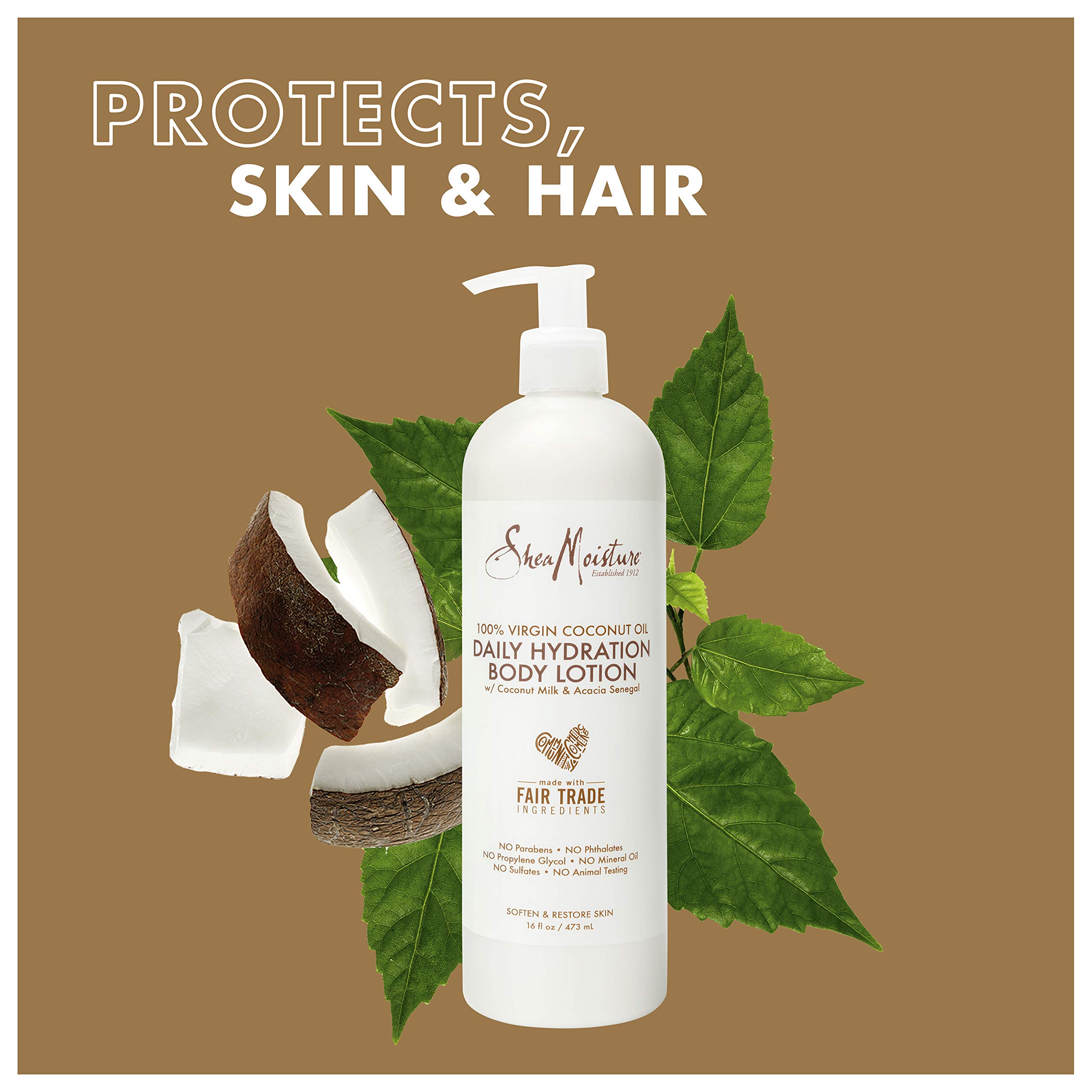 Foto 3 pulgar | Loción Corporal Sheamoisture Daily Hydration 100% Aceite De Coco Virgen 473 Ml - Venta Internacional.