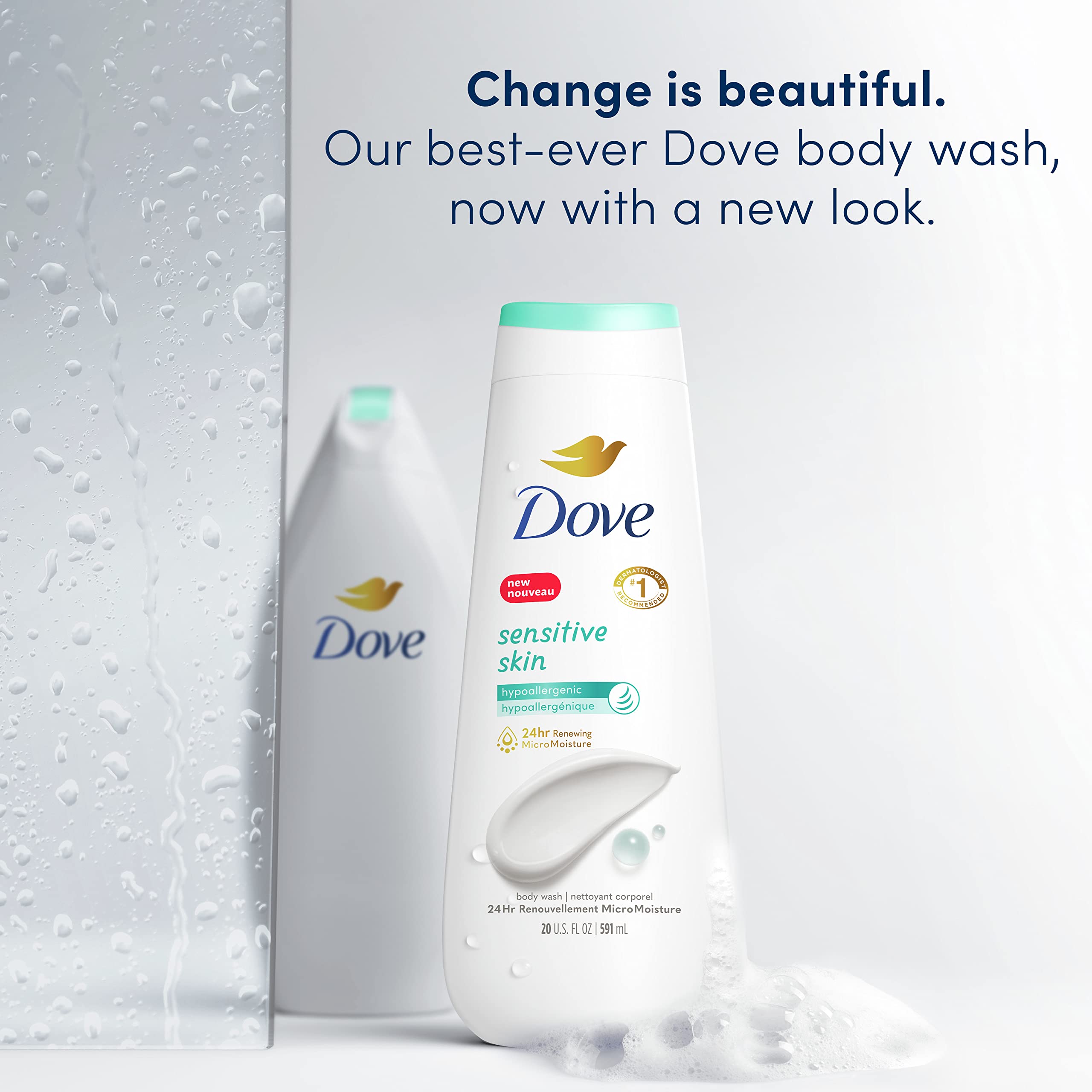Foto 3 pulgar | Gel De Baño Dove Para Piel Sensible Hipoalergénico, 20 Ml, Paquete De 4 - Venta Internacional.