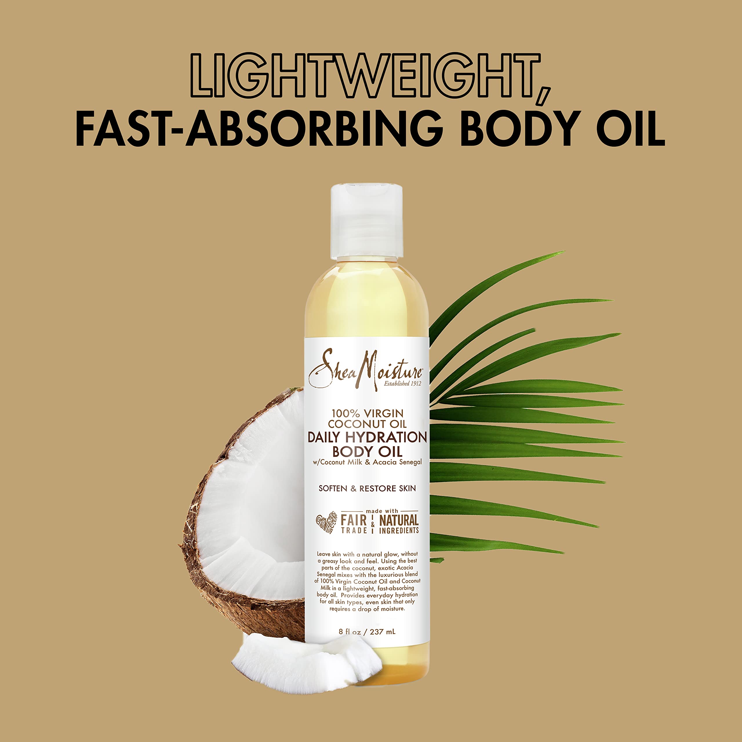 Foto 5 pulgar | Aceite Corporal Sheamoisture De Hidratación Diaria, Coco Virgen, 240 Ml - Venta Internacional.