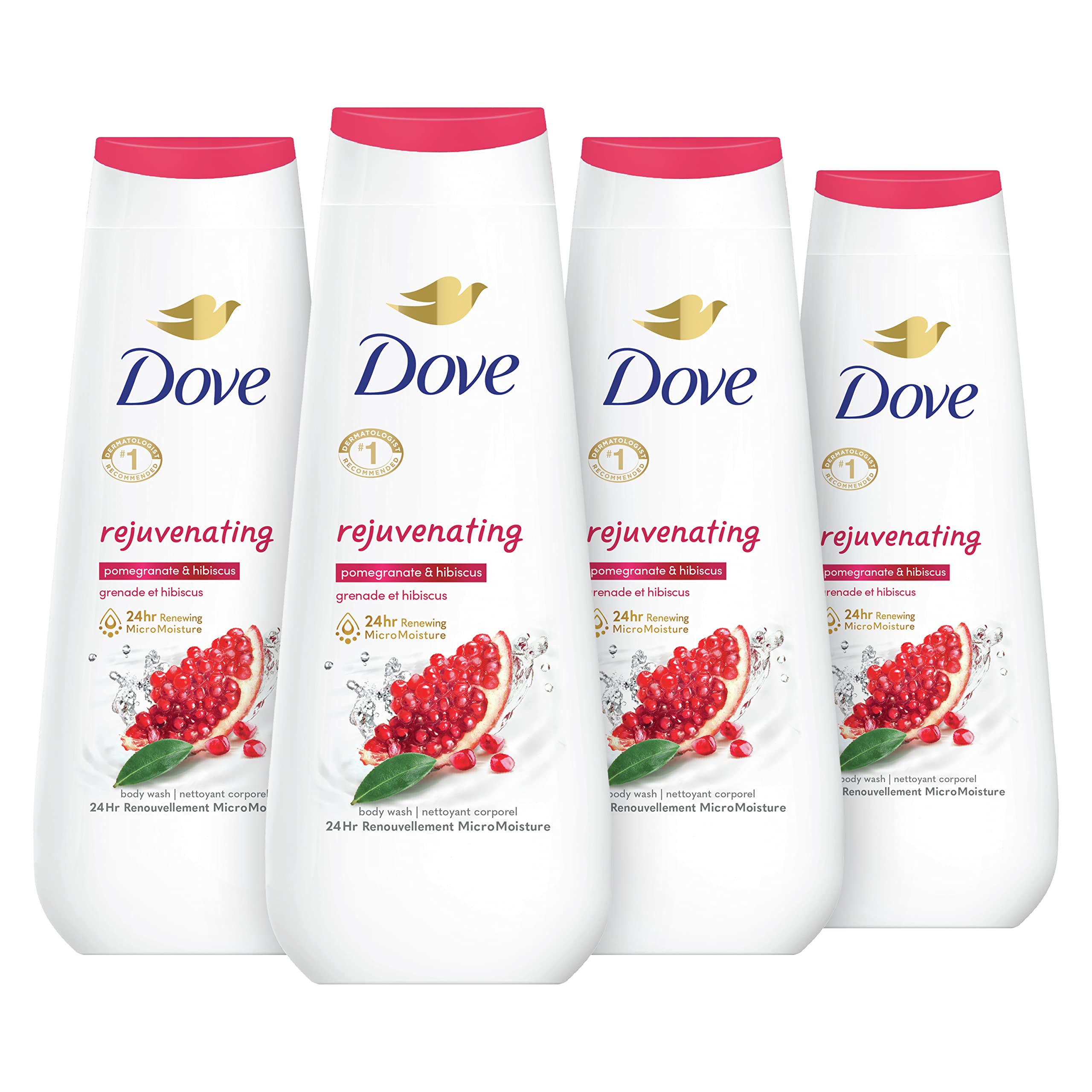 Foto 2 pulgar | Gel De Baño Dove Rejuvenecedor Con Granada E Hibisco 600 Ml X4 - Venta Internacional.