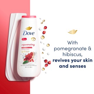 Foto 3 | Gel De Baño Dove Rejuvenecedor Con Granada E Hibisco 600 Ml X4 - Venta Internacional.