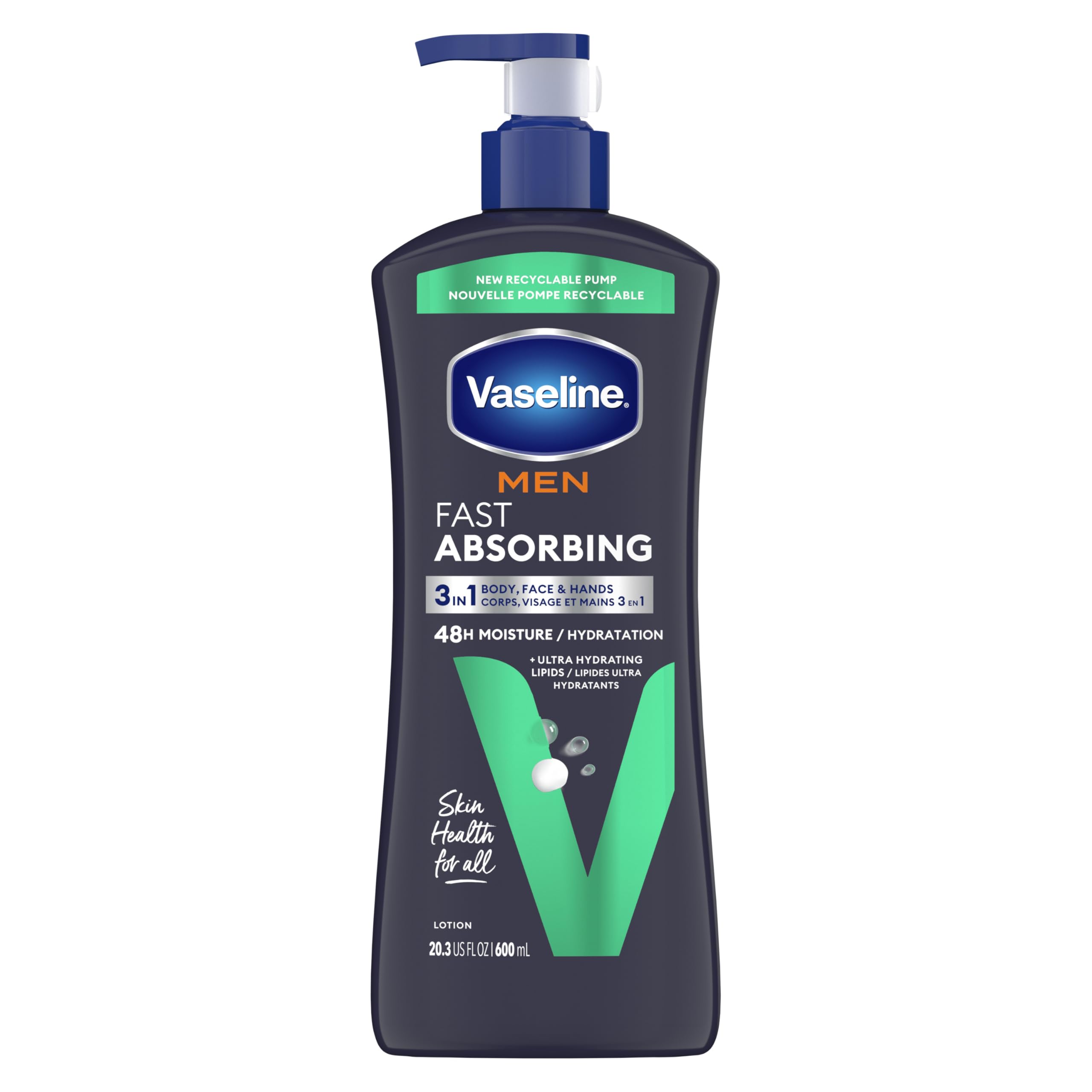 Foto 2 pulgar | Loción De Vaselina Para Hombres De Rápida Absorción 3 En 1, 600 Ml, Para Piel Seca - Venta Internacional.
