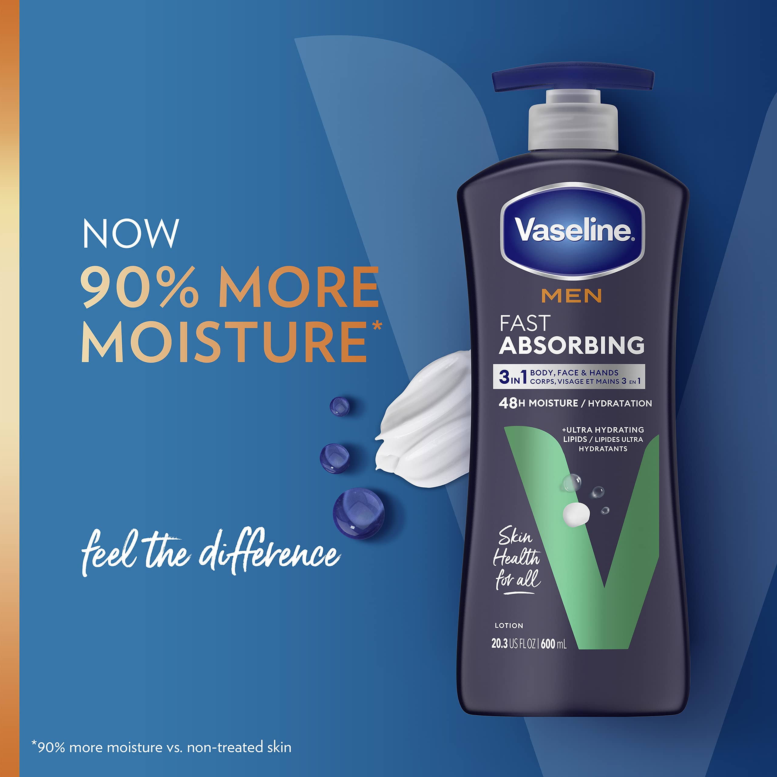 Foto 6 pulgar | Loción De Vaselina Para Hombres De Rápida Absorción 3 En 1, 600 Ml, Para Piel Seca - Venta Internacional.