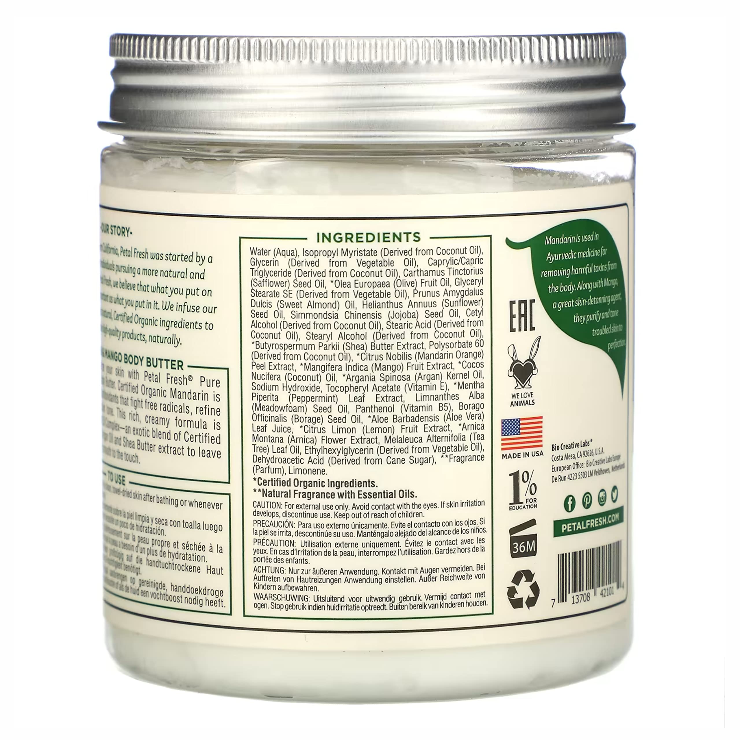 Foto 3 pulgar | Manteca Corporal Petal Fresh Pure Clarifying Mandarin & Mango 240ml - Venta Internacional.