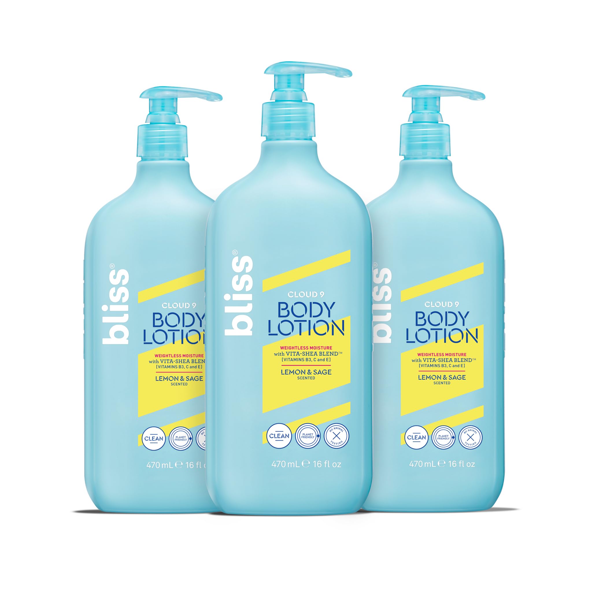 Foto 2 pulgar | Loción Corporal Bliss Cloud 9 Con Aroma A Limón Y Salvia, 480 Ml (paquete De 3) - Venta Internacional.