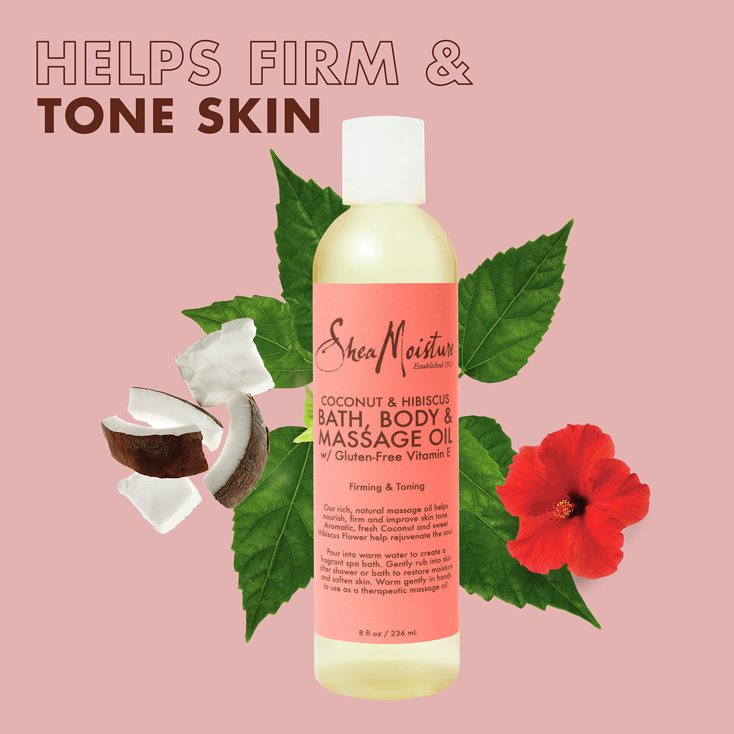 Foto 2 | Aceite Corporal Sheamoisture, Aceite De Coco E Hibisco, 240 Ml - Venta Internacional.