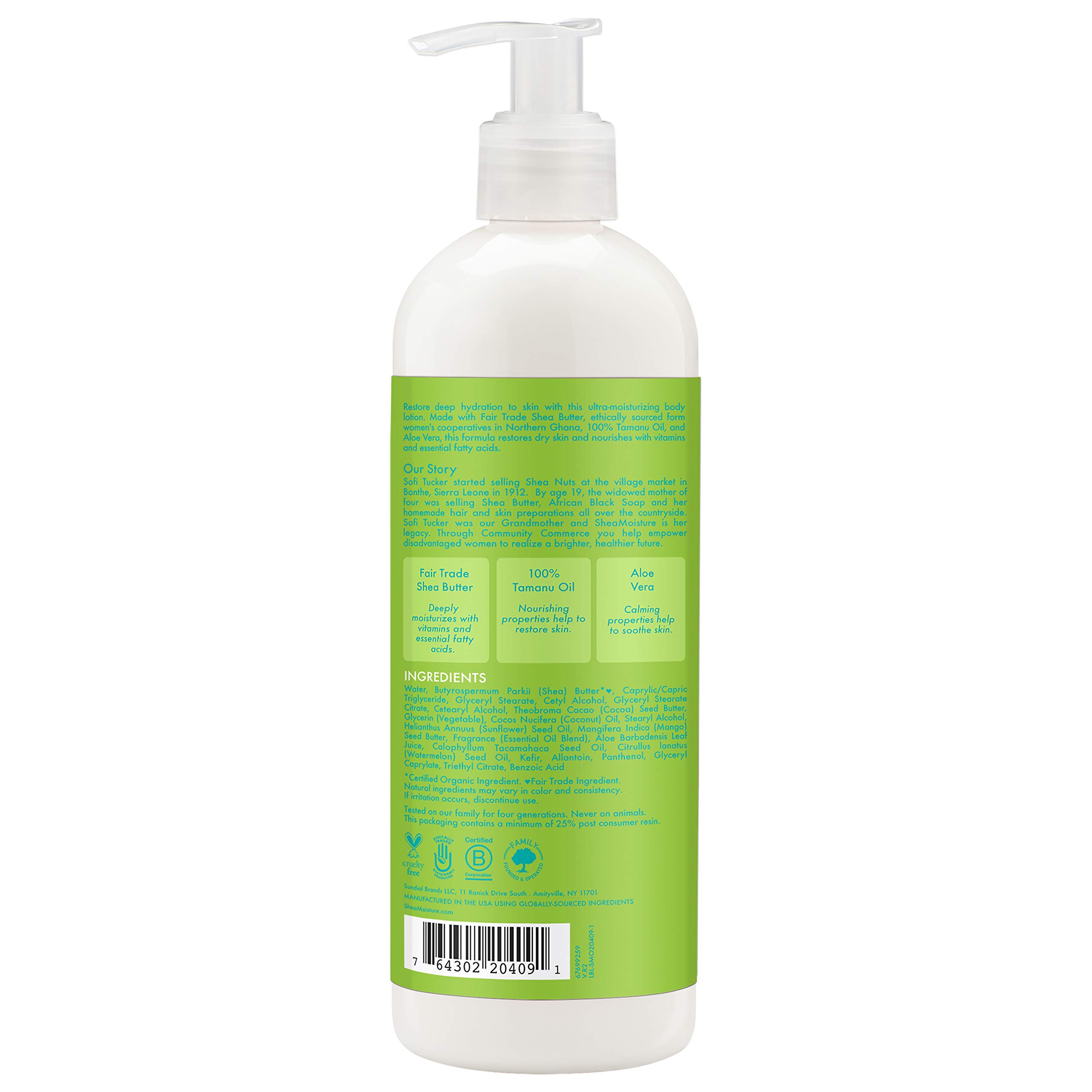 Foto 3 pulgar | Loción Corporal Sheamoisture 100% Aceite De Tamanu Con Manteca De Karité 473 Ml - Venta Internacional.