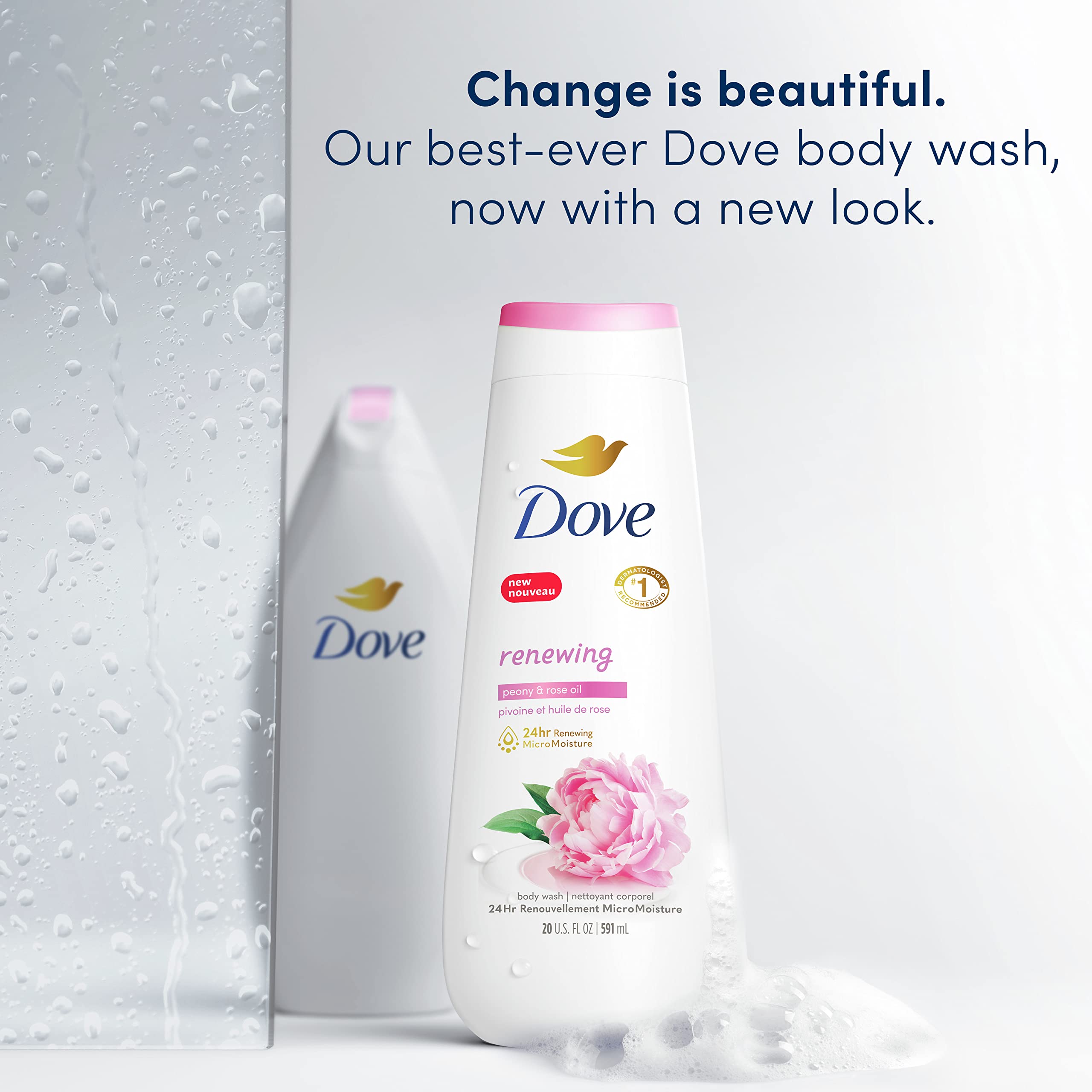 Foto 3 pulgar | Gel de Baño Dove de Peonía y Rosa 591 Ml Paquete de 4 - Venta Internacional