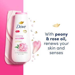 Foto 3 | Gel de Baño Dove de Peonía y Rosa 591 Ml Paquete de 4 - Venta Internacional