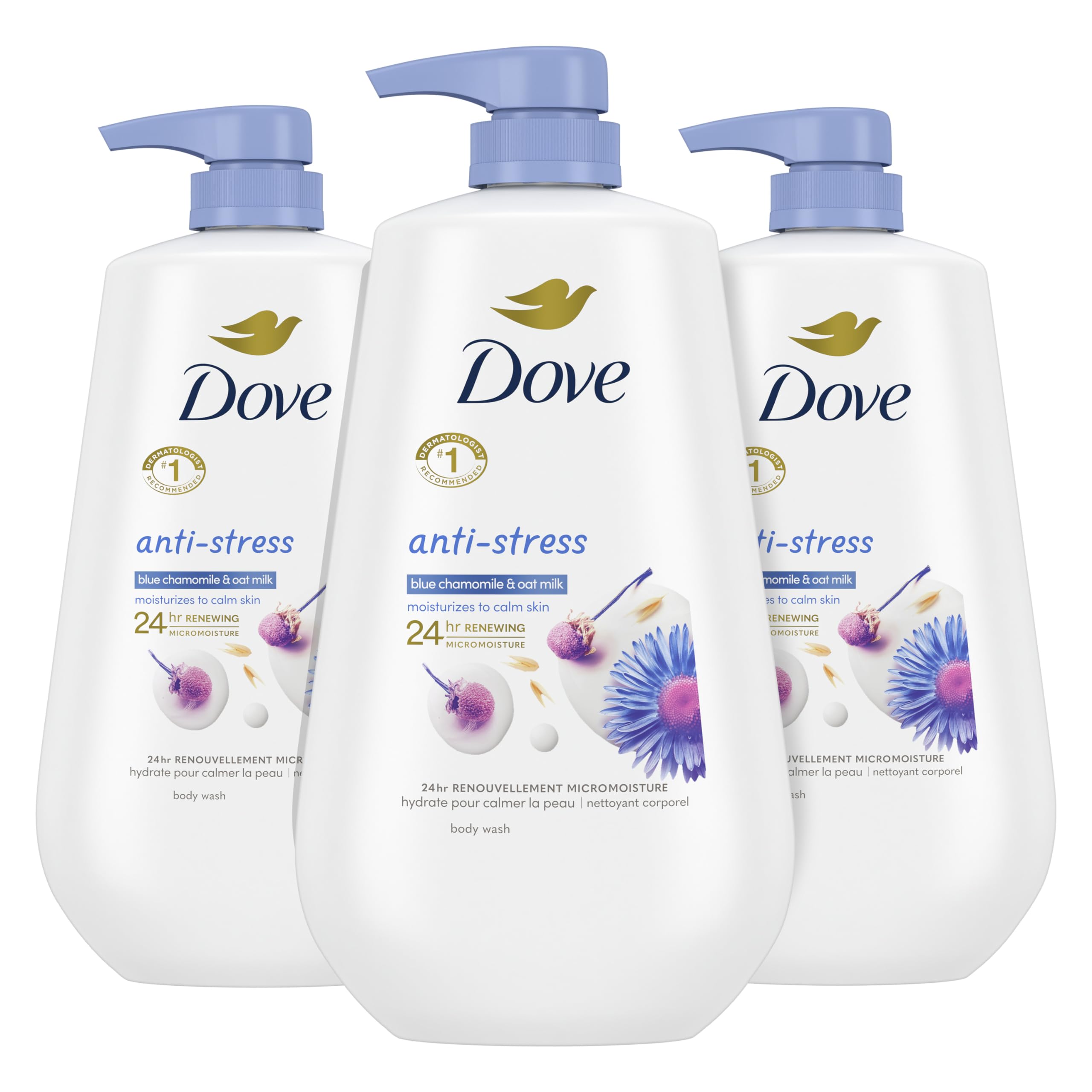 Foto 2 pulgar | Gel de Baño Dove Anti-Stress de 3 Piezas-Venta Internacional