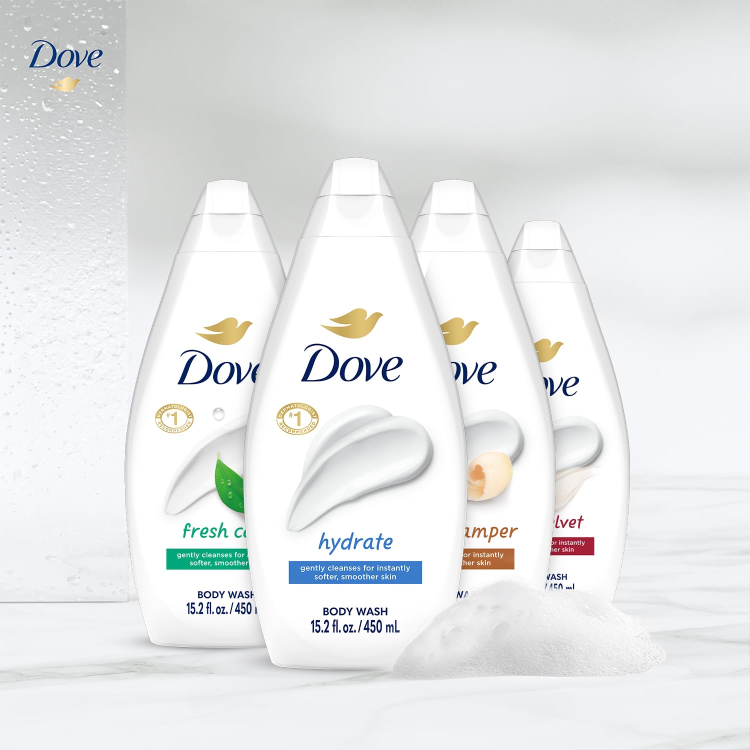 Foto 5 pulgar | Gel de Baño Dove Variety Paquete de 6 Unidades Hydrate Gentle Pamper 450 Ml - Venta Internacional