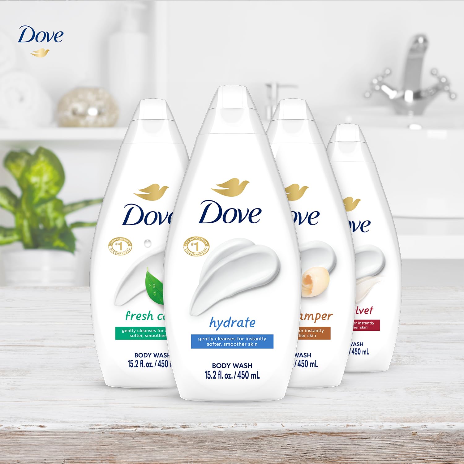 Foto 6 pulgar | Gel de Baño Dove Variety Paquete de 6 Unidades Hydrate Gentle Pamper 450 Ml - Venta Internacional
