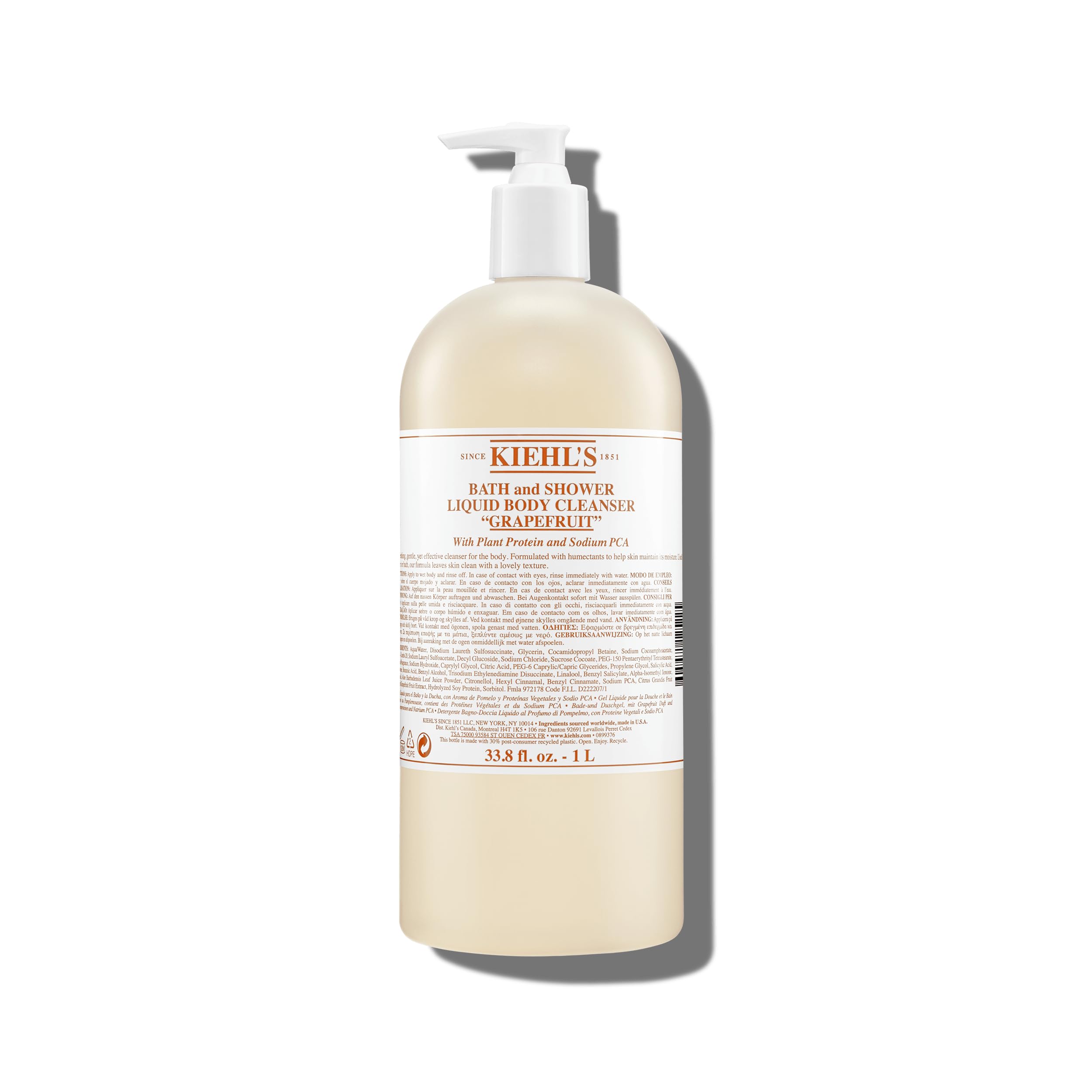 Limpiador Corporal Líquido Kiehl's Grapefruit 1l con Aloe Vera - Venta Internacional