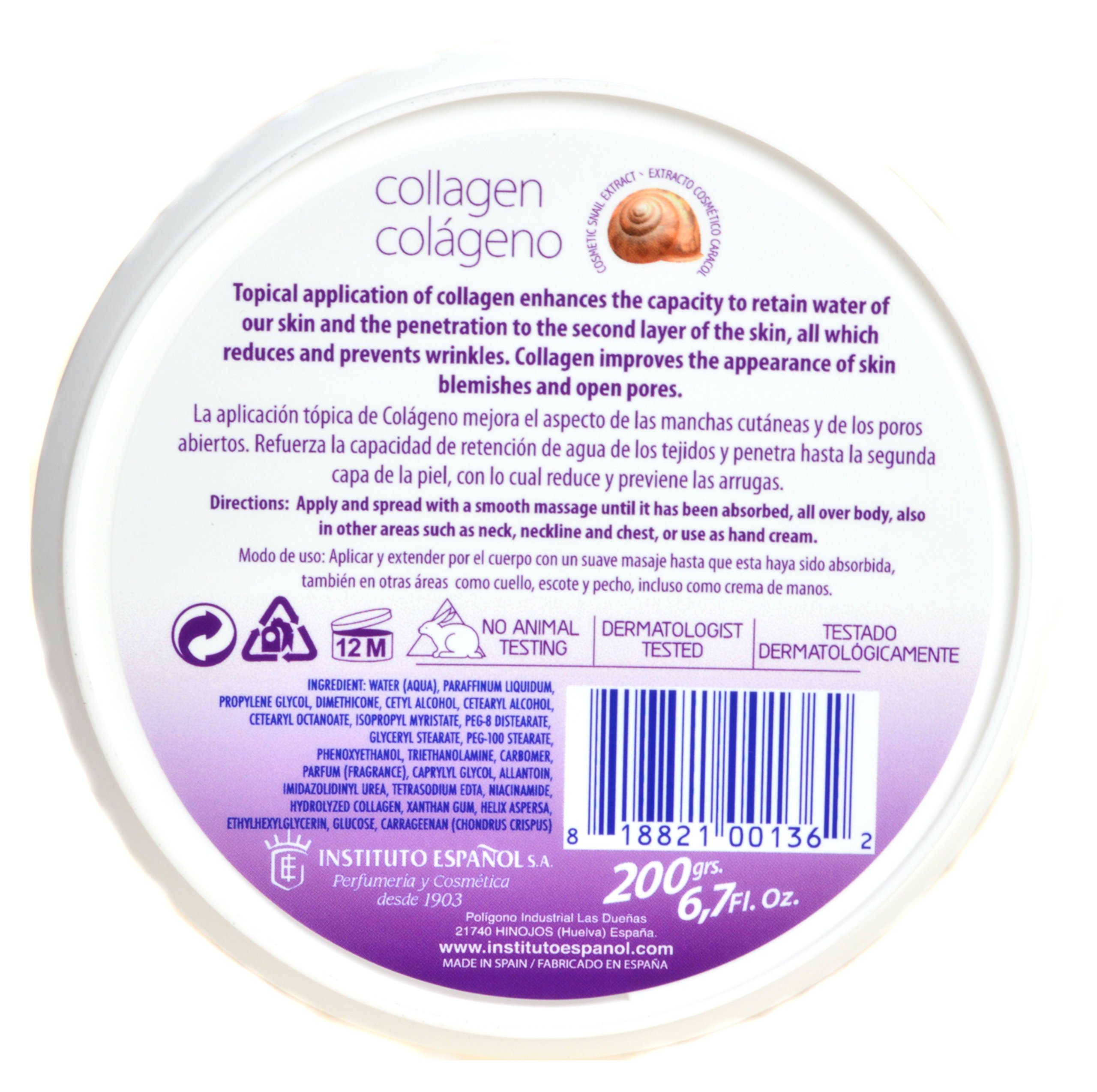 Foto 6 pulgar | Crema Regeneradora De Colágeno Avena Instituto Espanol 200 Ml - Venta Internacional.