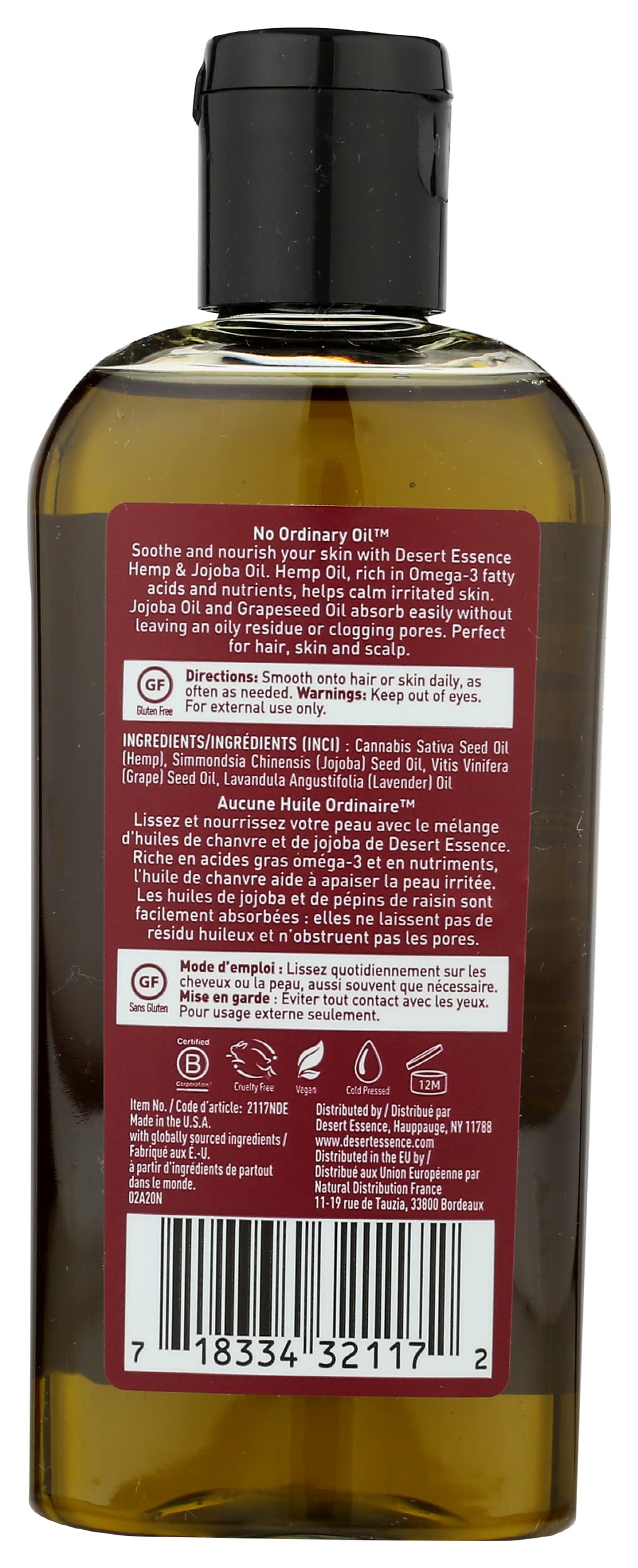 Foto 2 | Crema Care Desert Essence Mezcla Calmante de Jojoba y Aceite de Cáñamo 120 Ml - Venta Internacional