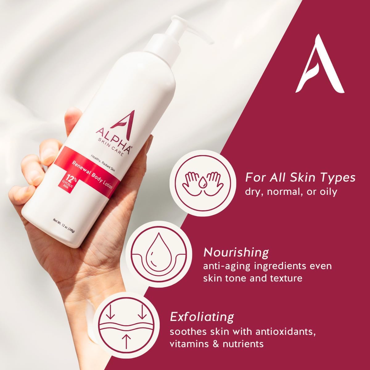 Foto 3 pulgar | Loción Corporal Alpha Skin Care Revitalizante, 360 Ml, 12% Glicólico, Aha - Venta Internacional.