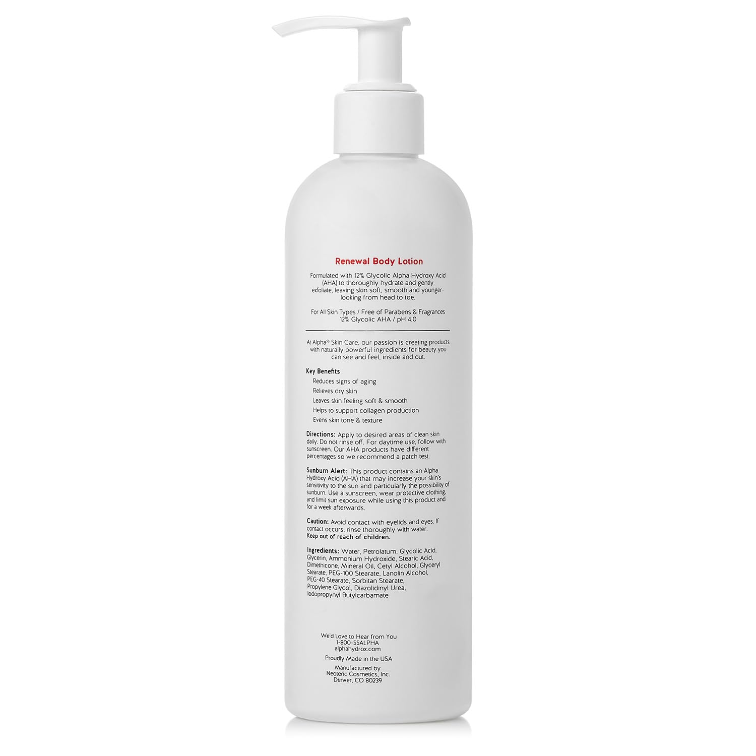 Foto 7 pulgar | Loción Corporal Alpha Skin Care Revitalizante, 360 Ml, 12% Glicólico, Aha - Venta Internacional.