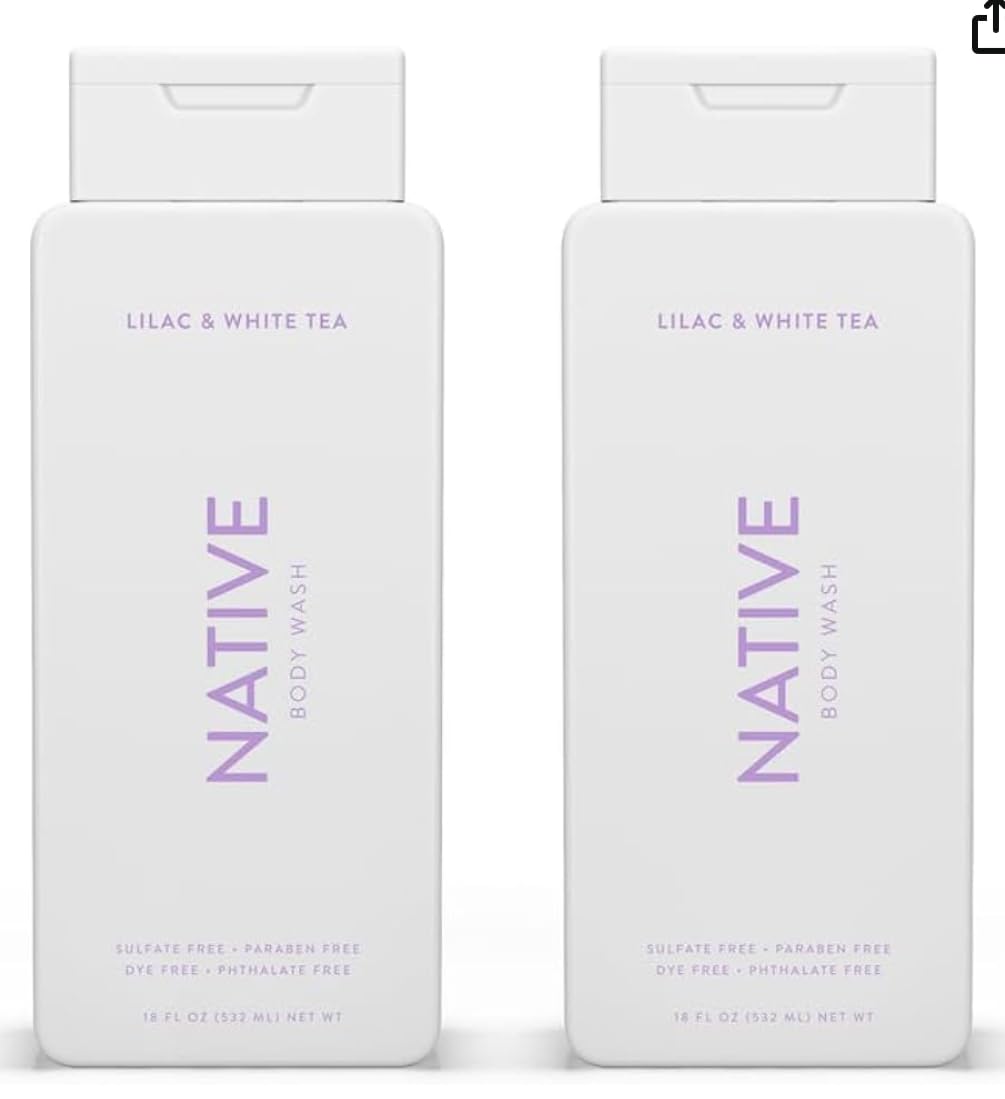 Gel de Baño Native de Lila y Té Blanco 532 Ml Paquete de 2 - Venta Internacional