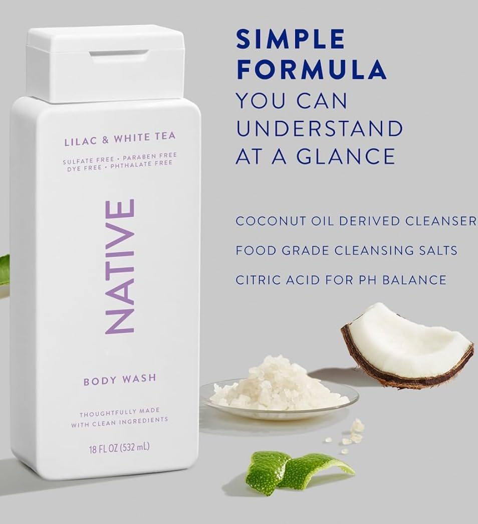 Foto 3 pulgar | Gel de Baño Native de Lila y Té Blanco 532 Ml Paquete de 2 - Venta Internacional