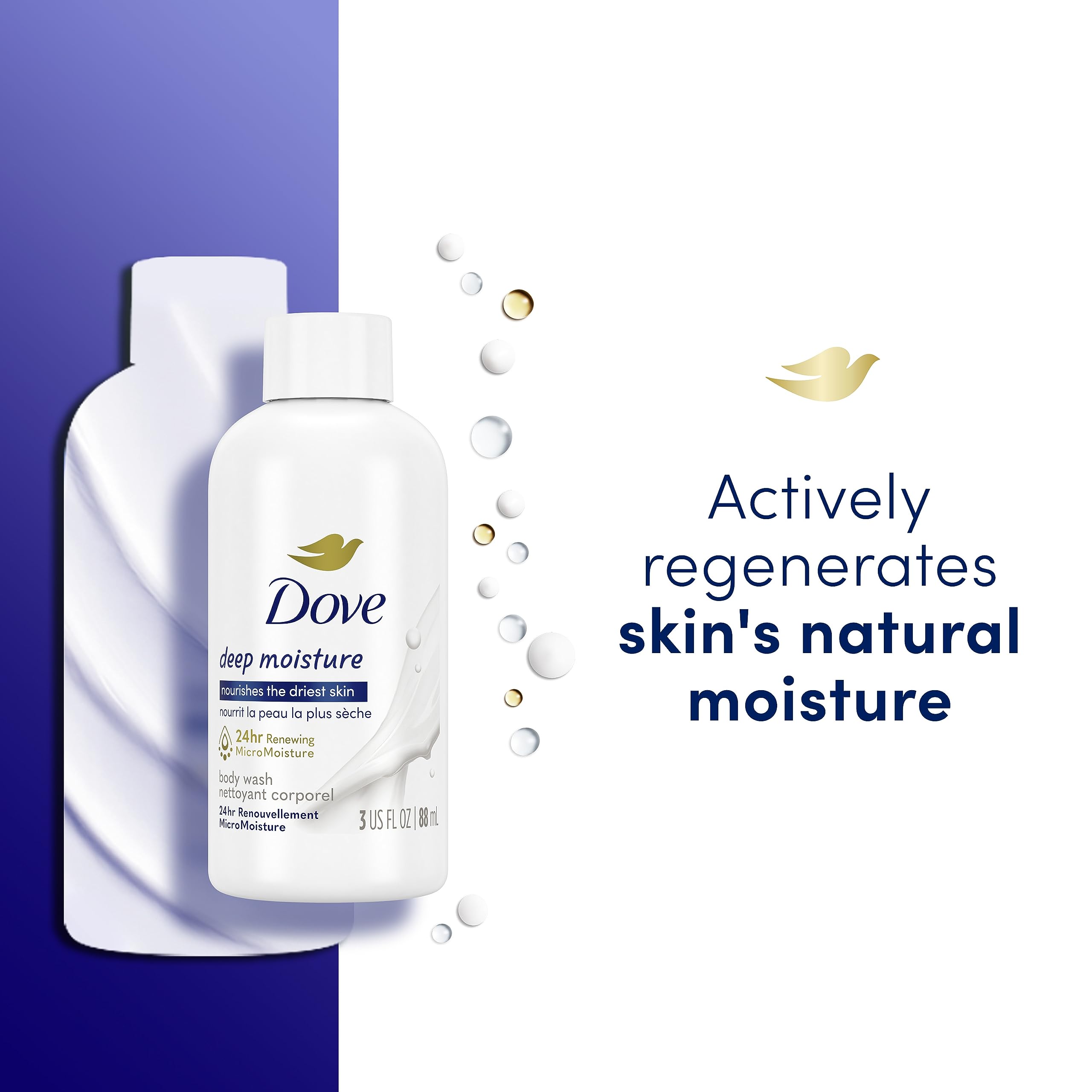 Foto 6 pulgar | Gel De Baño Dove Deep Moisture Para Piel Seca, 90 Ml - Venta Internacional.