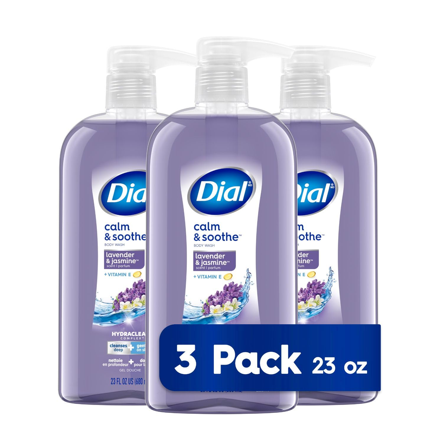 Gel De Baño Dial Calm & Soothe De Lavanda Y Jazmín 680 Ml X 3 - Venta Internacional.