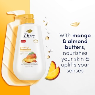Foto 3 | Crema de Mango y Almendras Dove Glowing Body Wash 900 Ml Paquete de 3 - Venta Internacional