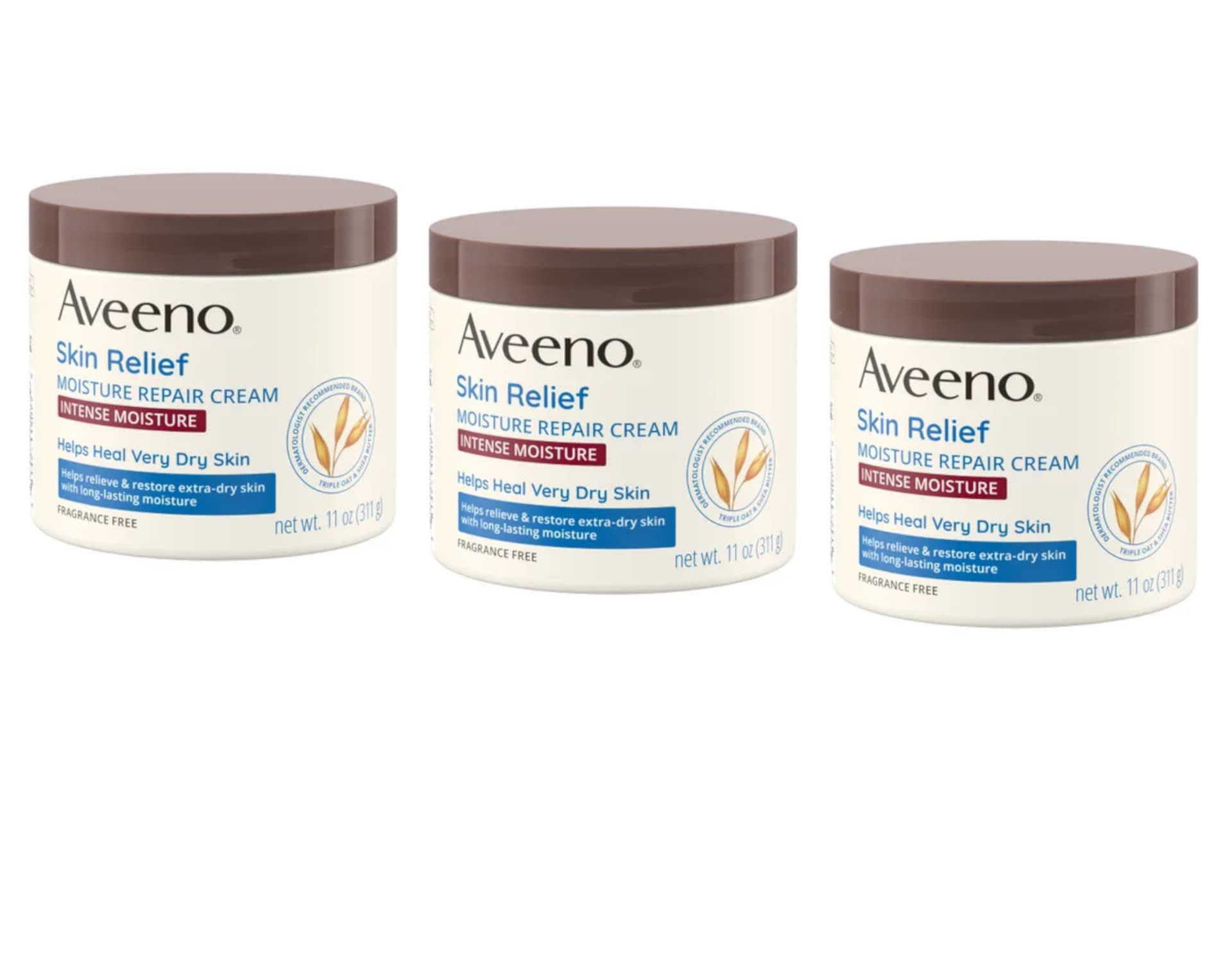 Foto 2 pulgar | Crema Reparadora Hidratante Aveeno Skin Relief Intense 330 Ml X3 - Venta Internacional.