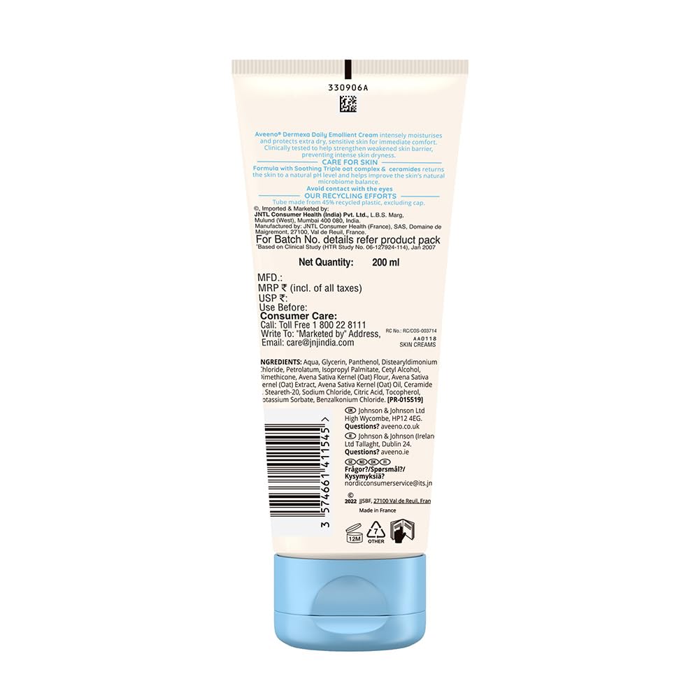 Foto 3 pulgar | Crema Emoliente Suavizante Aveeno Dermaxa 200 Ml Para Piel Seca - Venta Internacional.