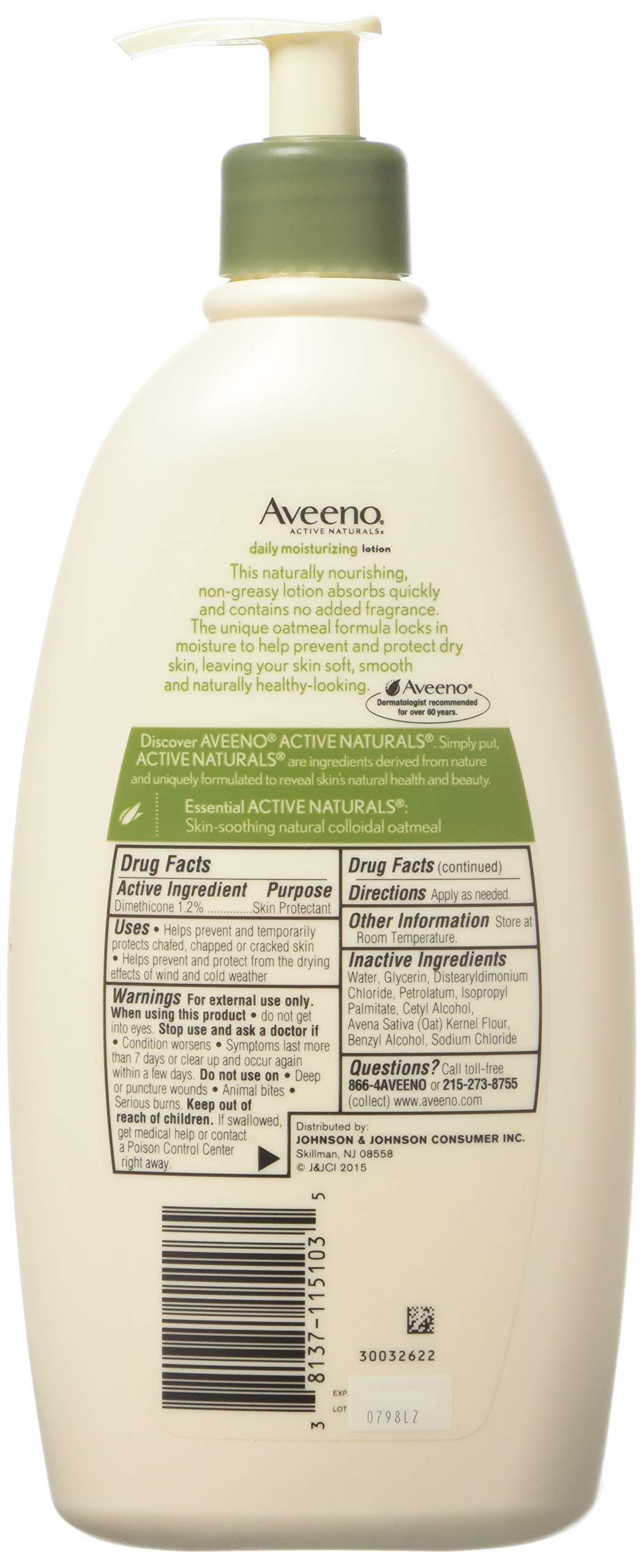 Foto 2 | Loción Hidratante Aveeno Active Naturals Daily Con Bomba De 591 Ml - Venta Internacional.