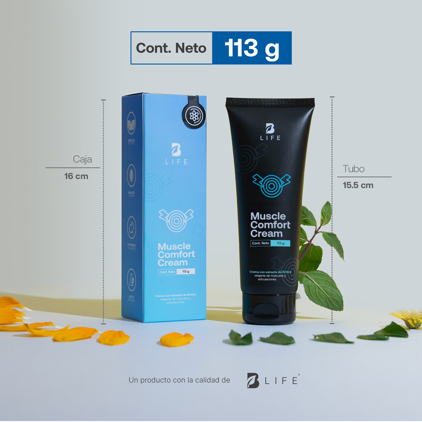 Foto 7 pulgar | Crema Para Alivio De Músculos Y Articulaciones Con Mentol De 113 G. Muscle Comfort Cream B Life.