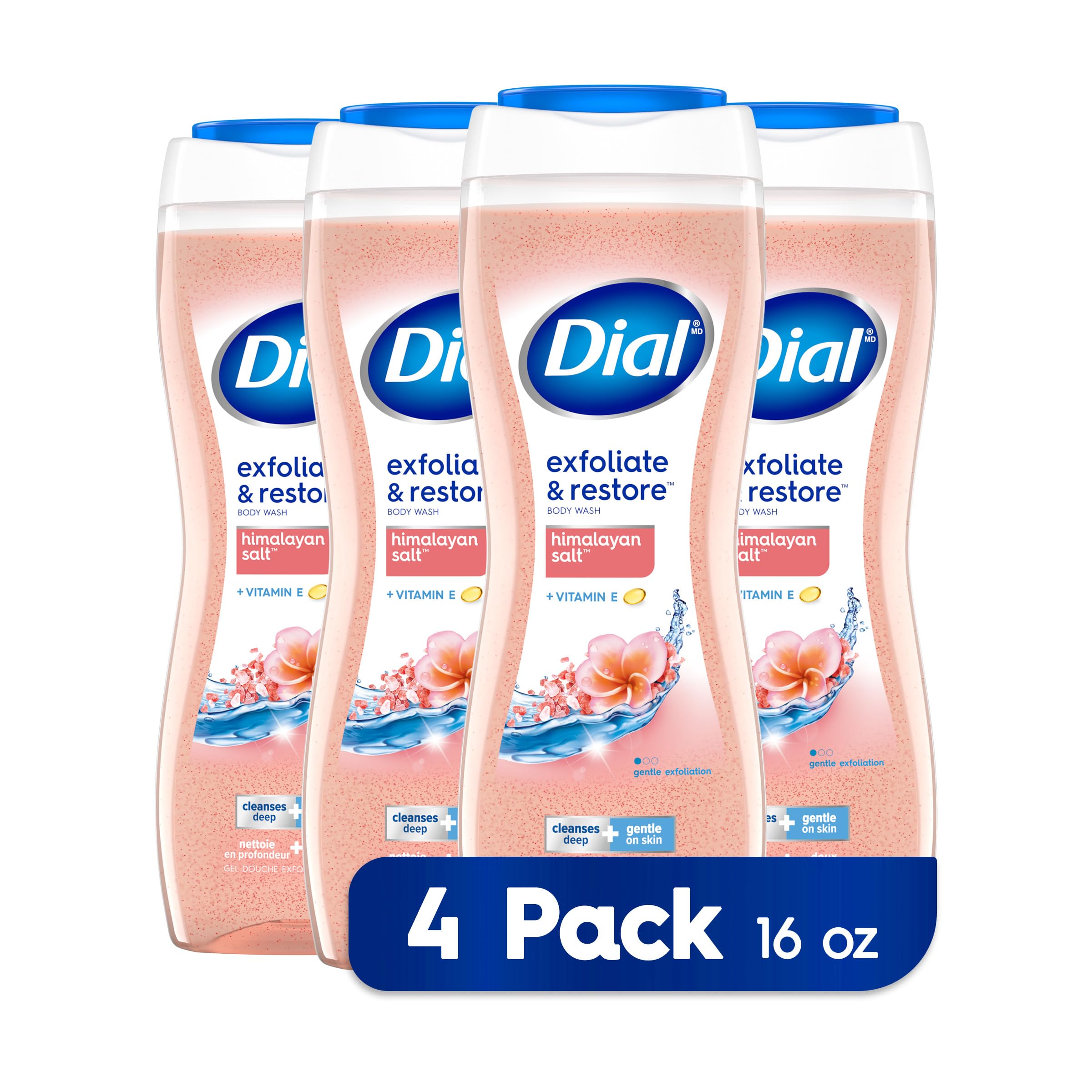 Body Wash Dial Exfoliate & Restore con Sal del Himalaya 478 Ml 4 Unidades - Venta Internacional