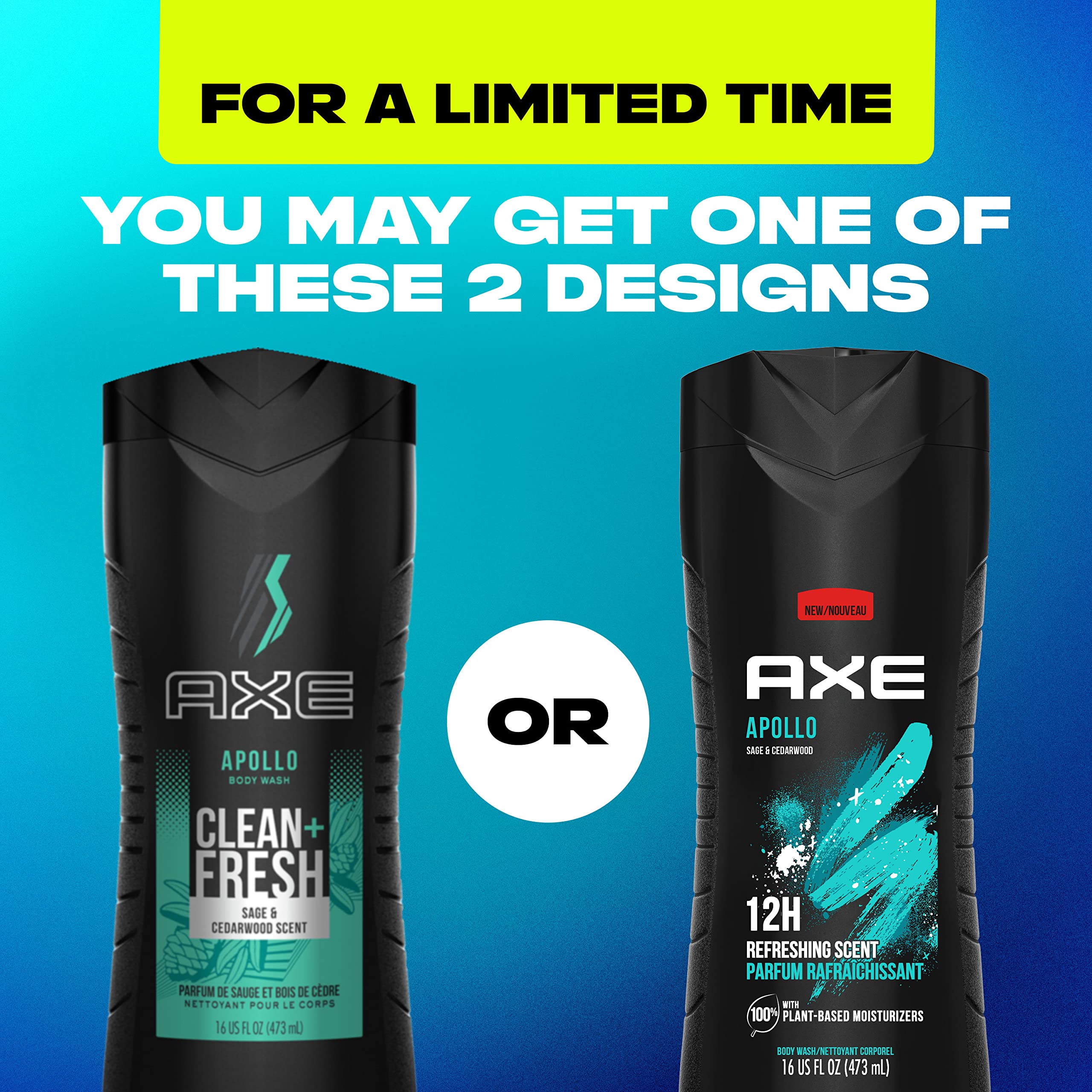 Foto 2 | Gel de Baño Axe Apollo de Larga Duración 473 ml Paquete de 4 - Venta Internacional