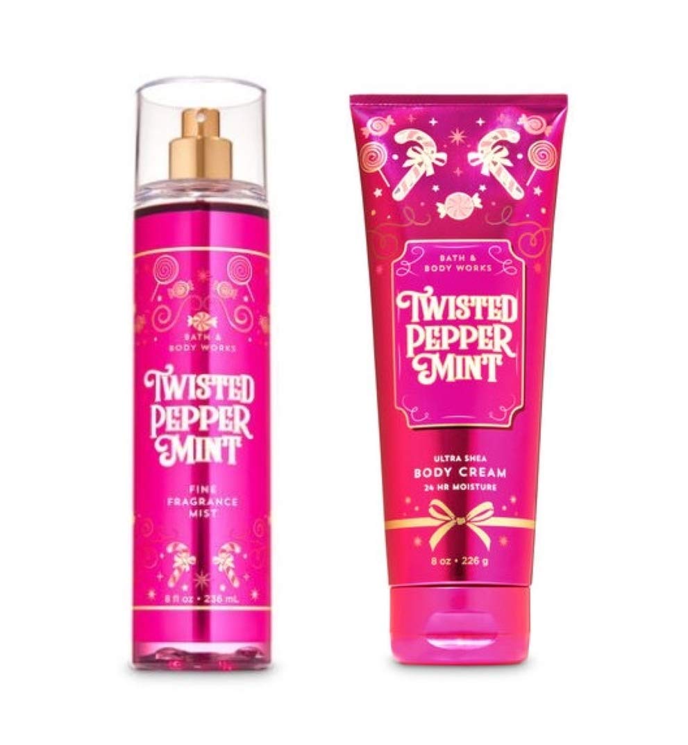 Bruma Aromática y Crema Corporal Bath & Body Works Twisted Peppermint - Venta Internacional