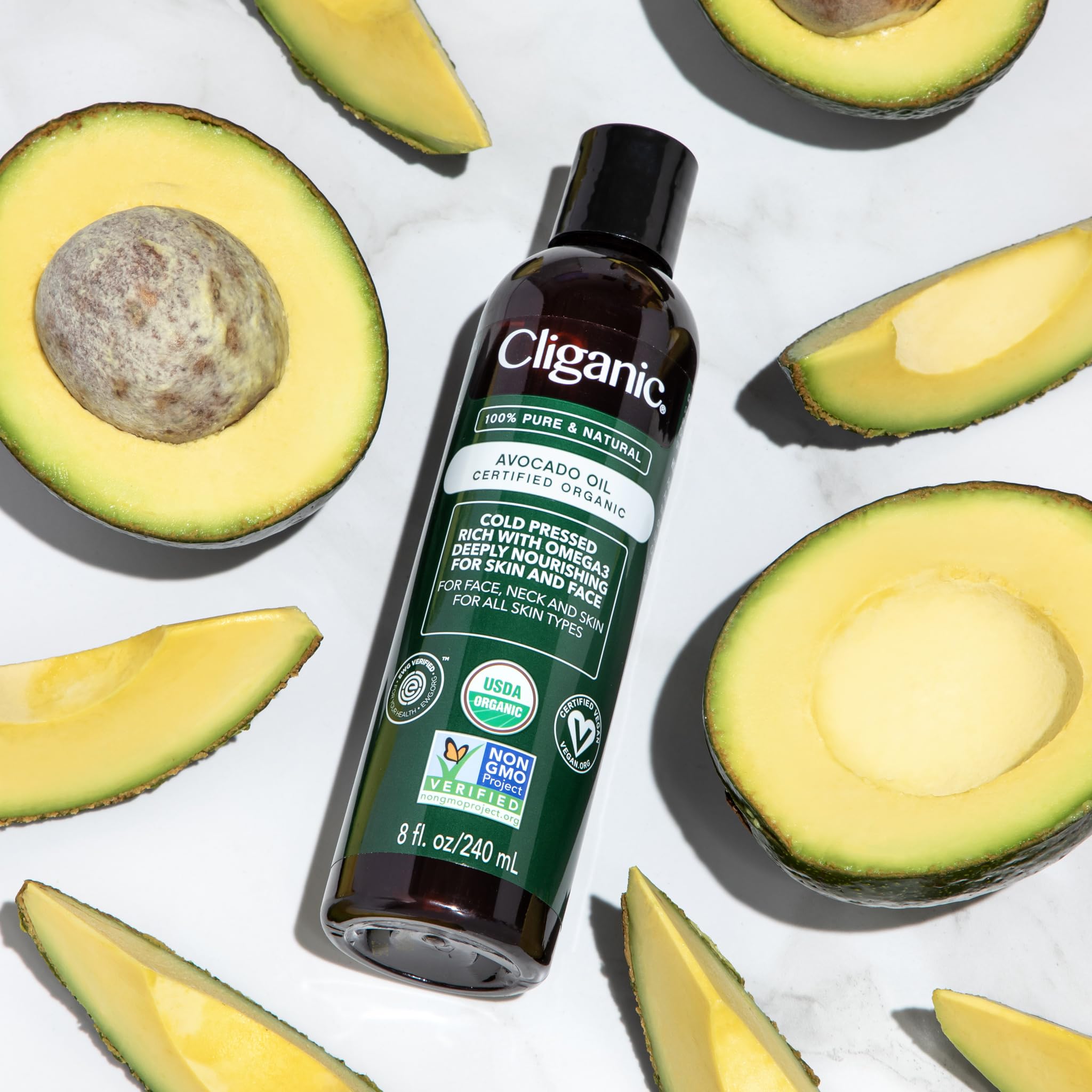 Foto 2 | Aceite De Aguacate Cliganic 100% Puro Orgánico, 240 Ml, Para Piel Y Cabello - Venta Internacional.