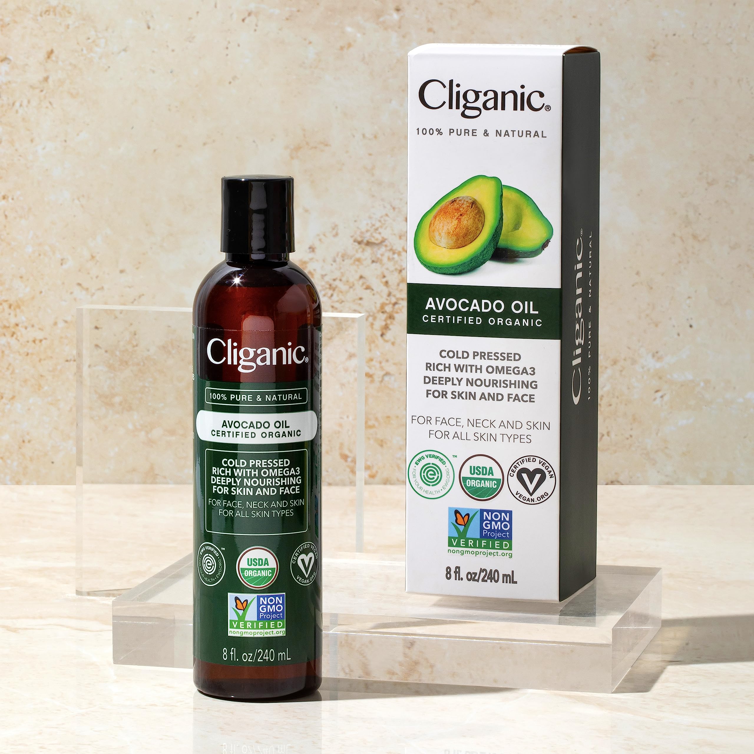 Foto 6 pulgar | Aceite De Aguacate Cliganic 100% Puro Orgánico, 240 Ml, Para Piel Y Cabello - Venta Internacional.