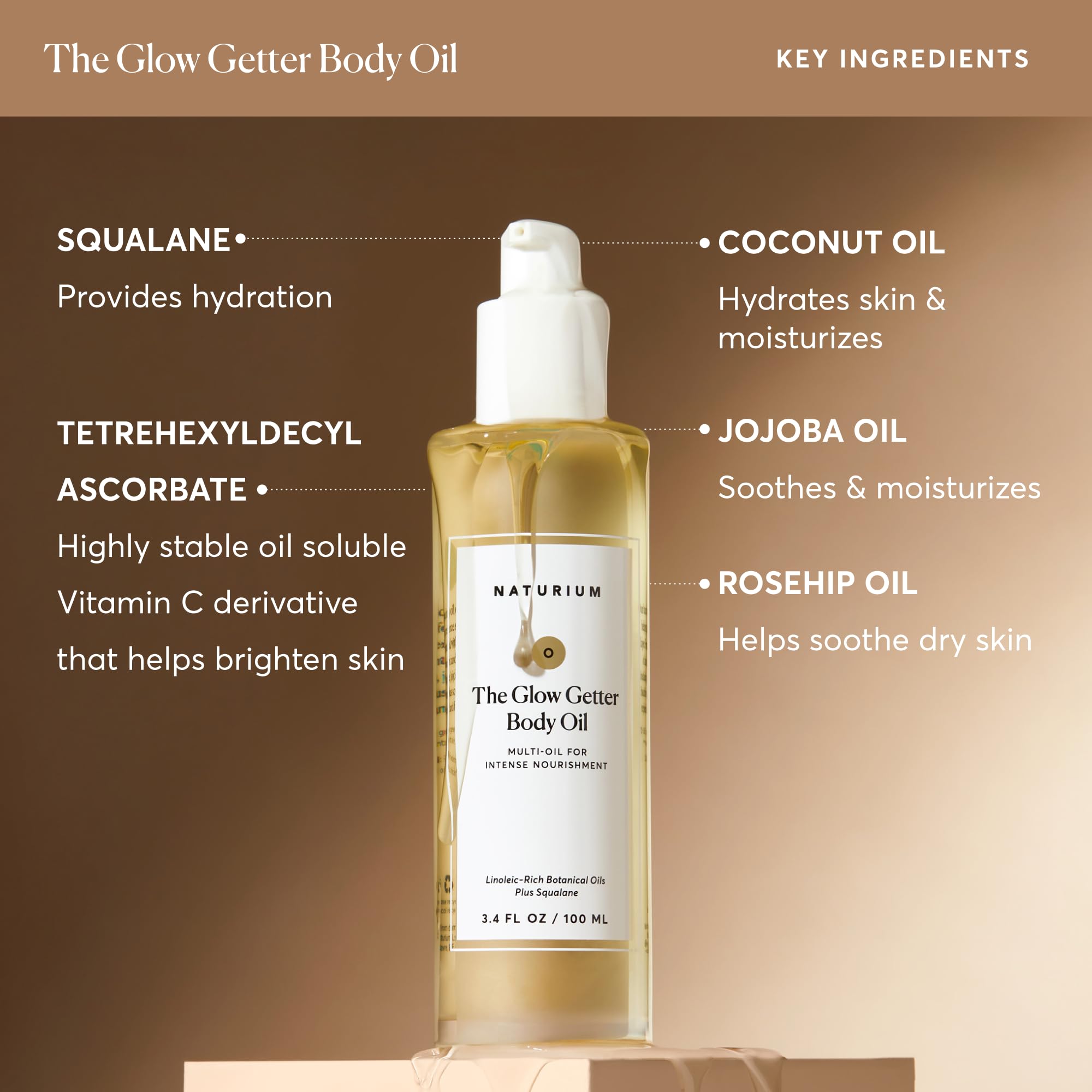 Foto 5 | Aceite Corporal Naturium The Glow Getter 100 Ml, Vegano, Libre De Crueldad Animal - Venta Internacional.