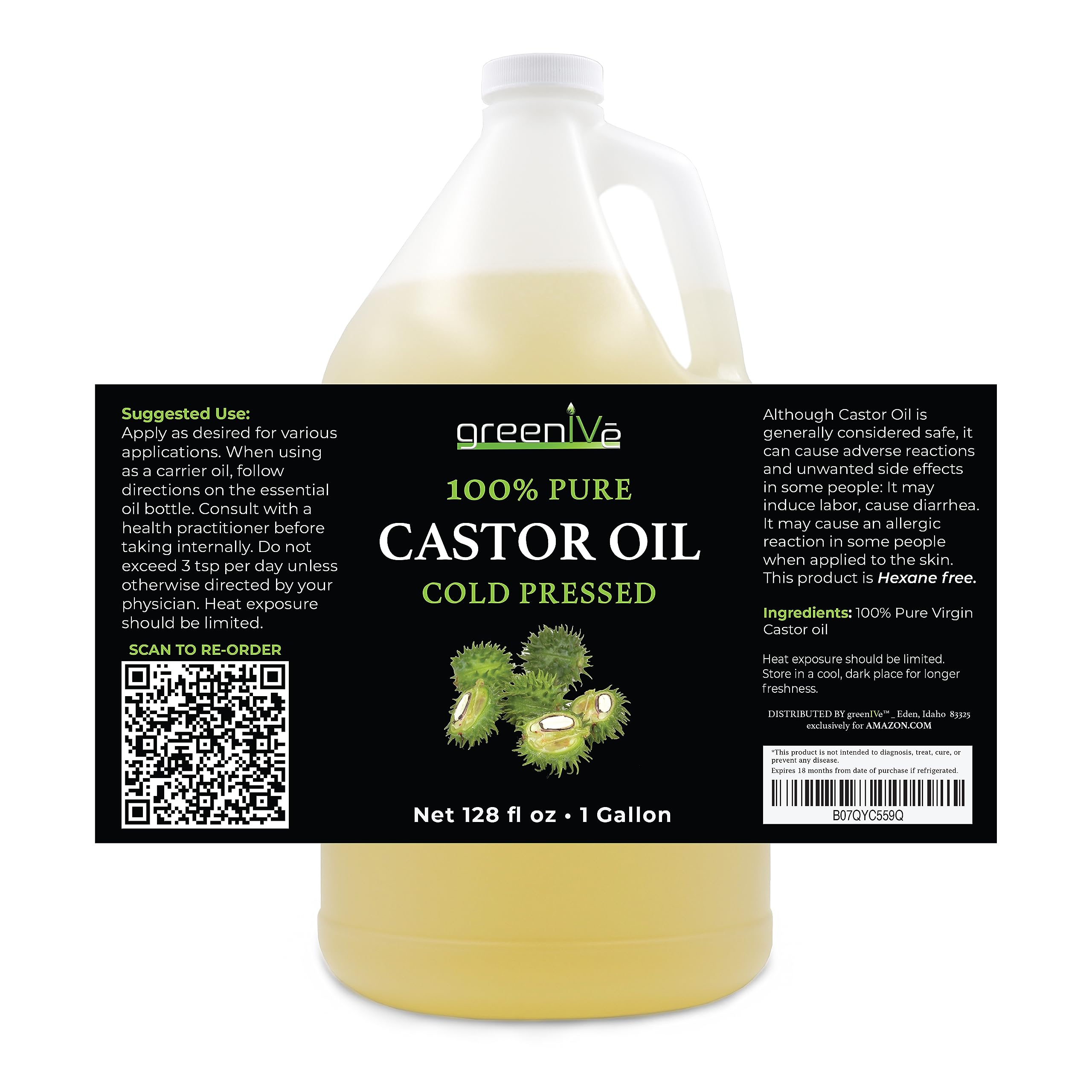 Foto 4 pulgar | Aceite de Ricino Greenive 3,8 L - Venta Internacional
