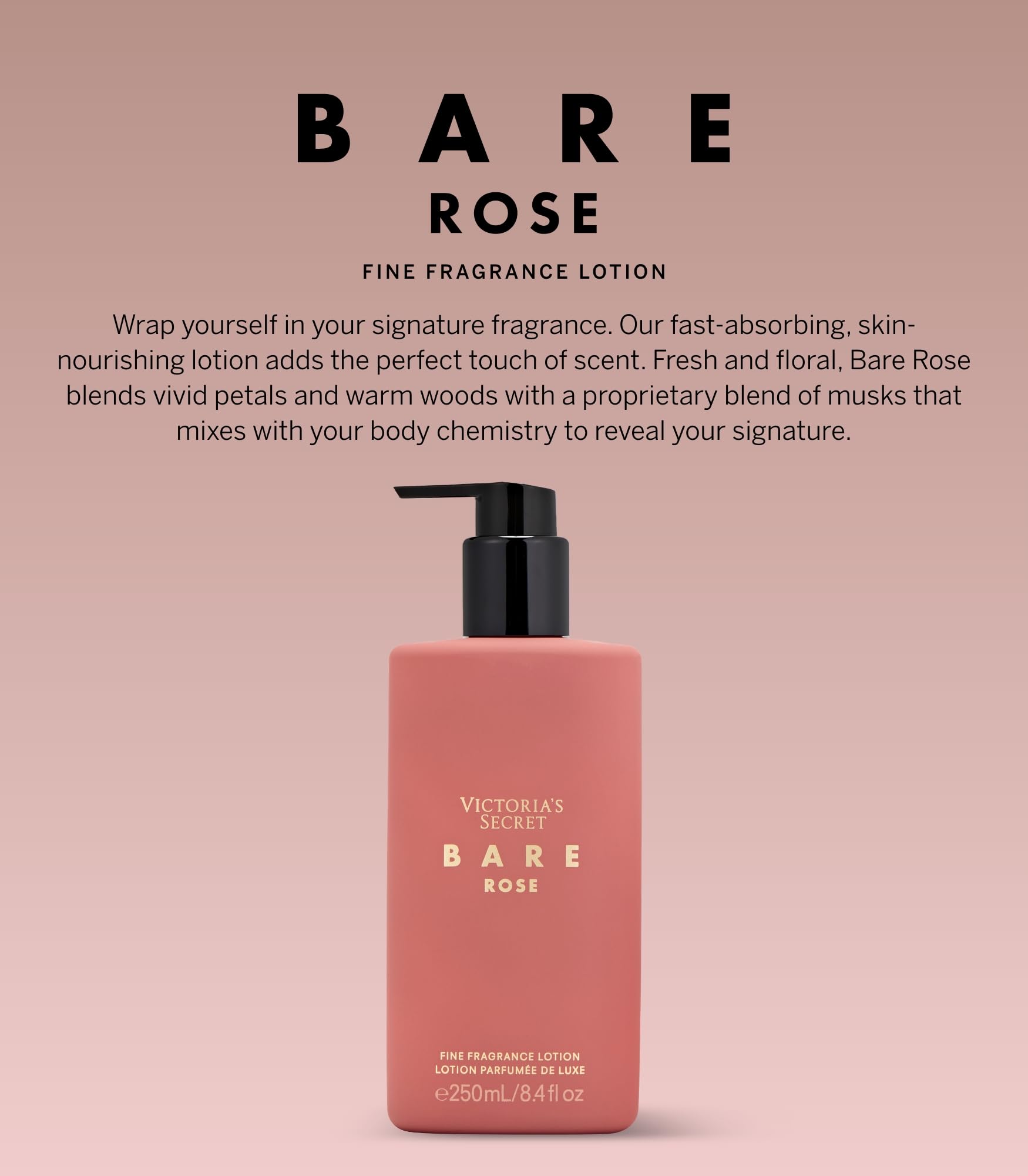 Foto 4 pulgar | Loción Aromática Victoria's Secret Bare Rose 250 Ml Para Mujer - Venta Internacional.