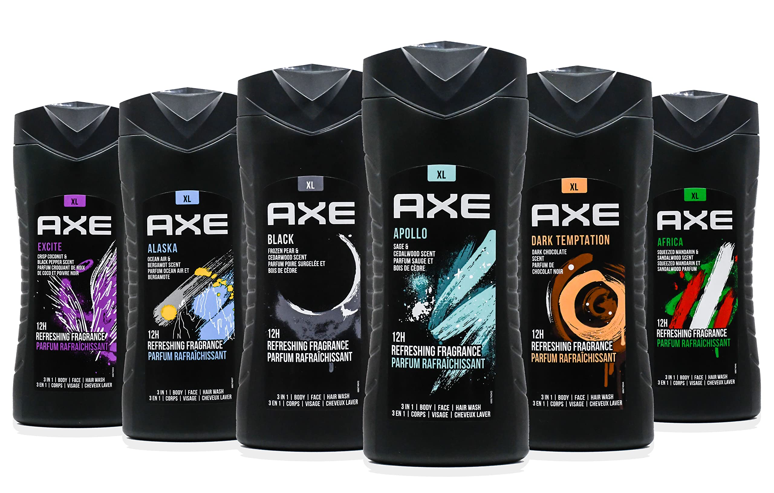 Foto 2 pulgar | Body Wash Axe 12 Horas, Fragancia Refrescante 3 En 1, 400 Ml, 6 Aromas - Venta Internacional.