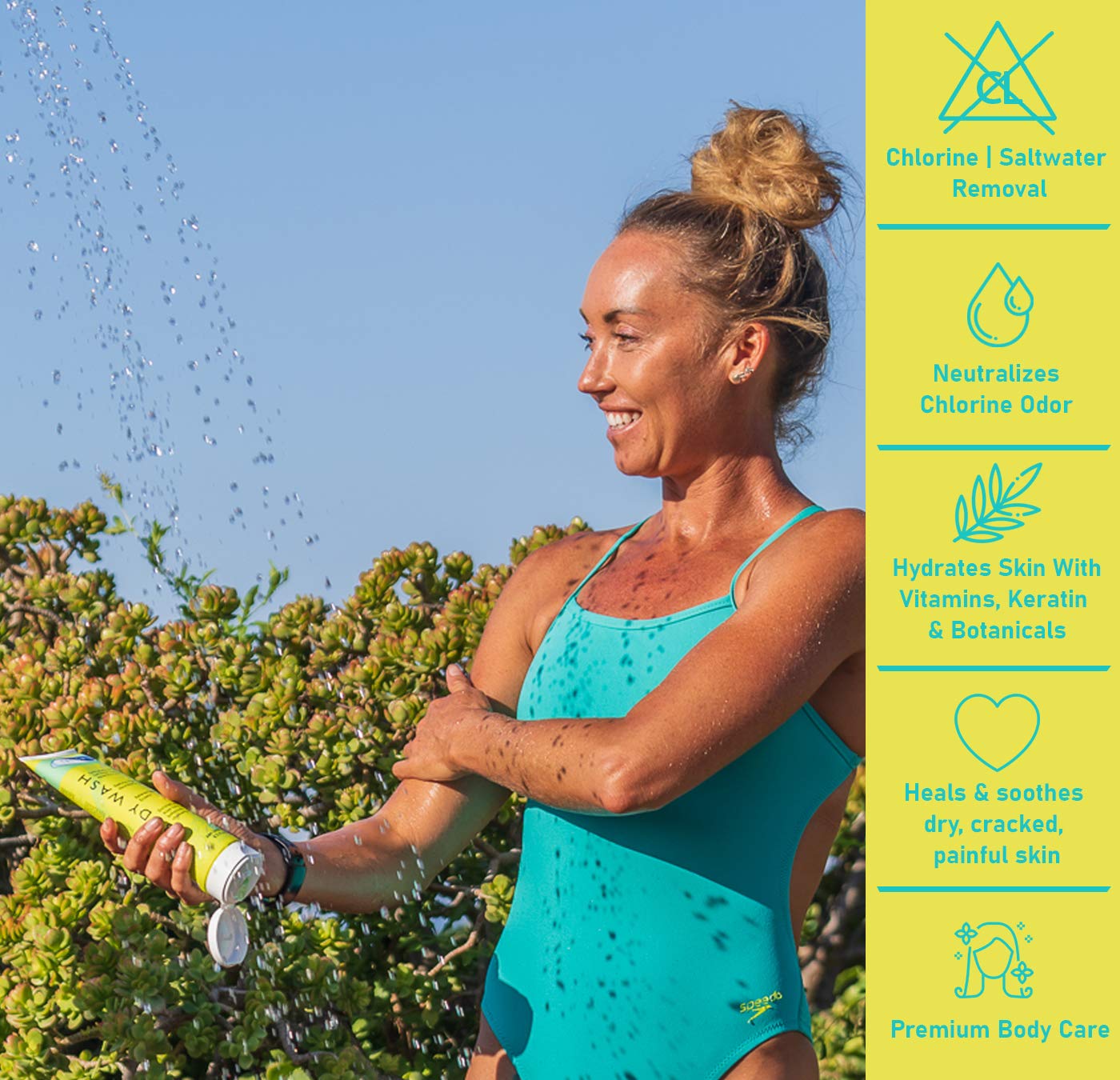 Foto 4 pulgar | Gel De Baño Triswim, Hidratante Y Eliminador De Cloro Para Nadadores - Venta Internacional.