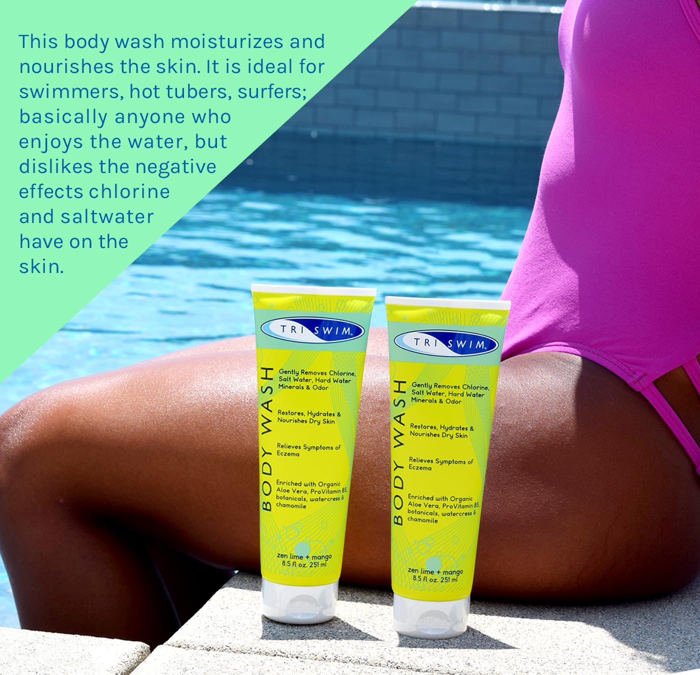 Foto 6 pulgar | Gel De Baño Triswim, Hidratante Y Eliminador De Cloro Para Nadadores - Venta Internacional.
