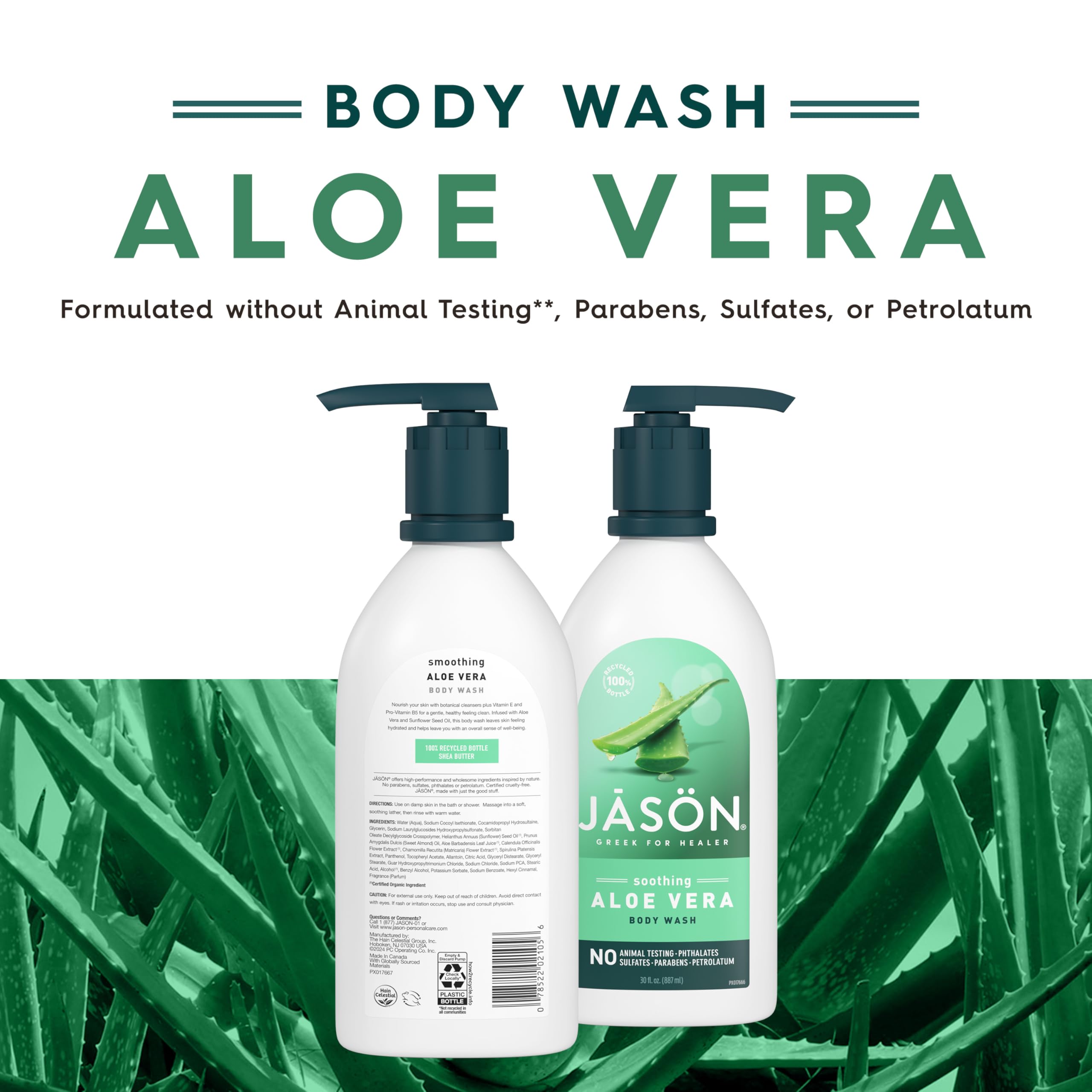 Foto 2 | Gel De Ducha Y Gel De Baño Jason Aloe Vera Calmante 900 Ml - Venta Internacional.