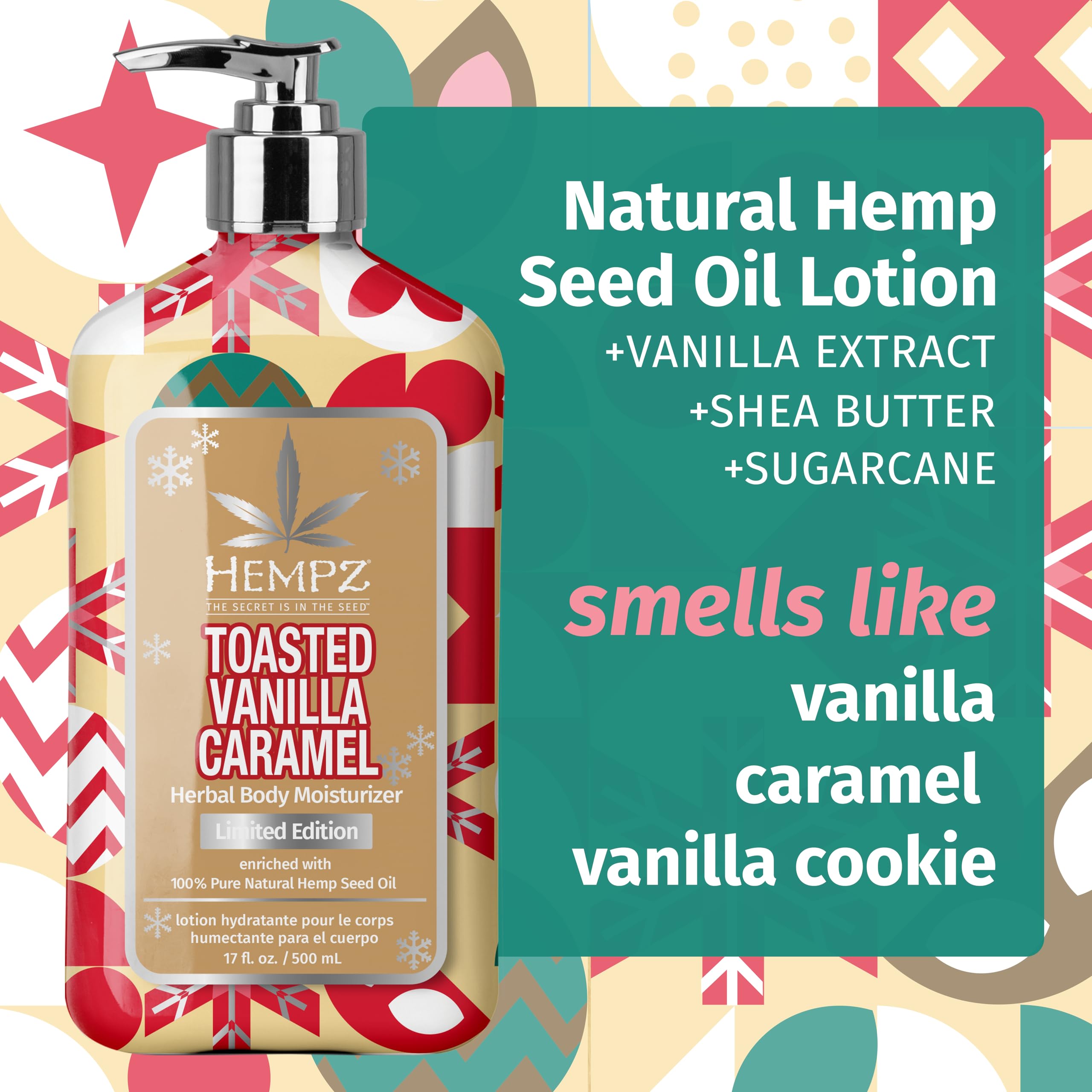 Foto 3 pulgar | Loción Corporal Hempz Toasted Vanilla Caramel 500ml - Venta Internacional.