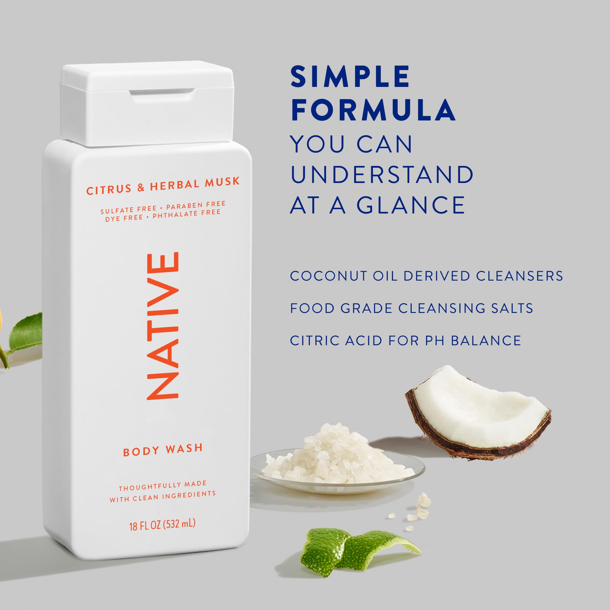 Foto 3 | Gel de Baño Native Citrus & Herbal Musk 532 Ml Paquete de 2 - Venta Internacional