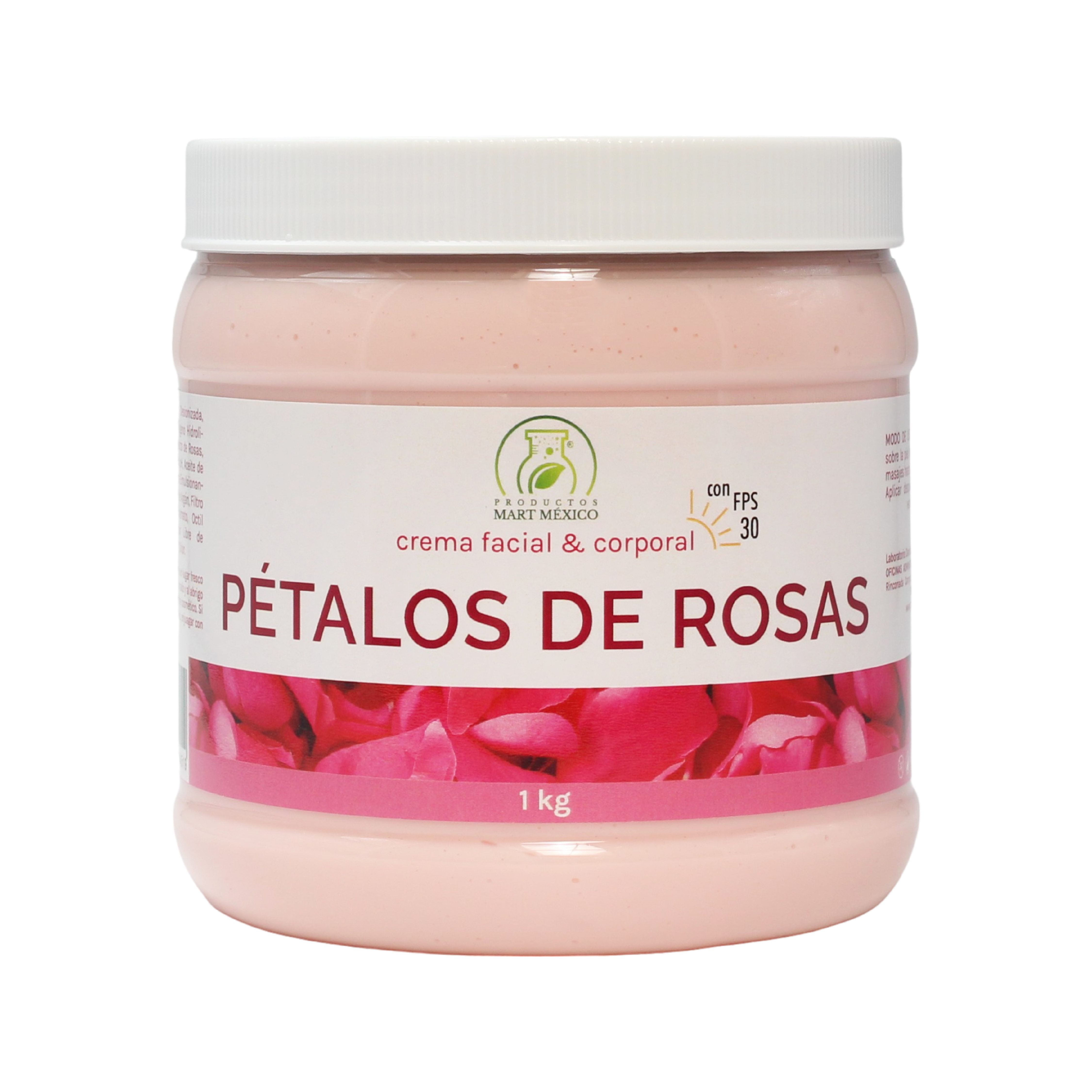 Crema De Pétalos De Rosas Con Filtro Solar Facial Protectora 1 Kilo
