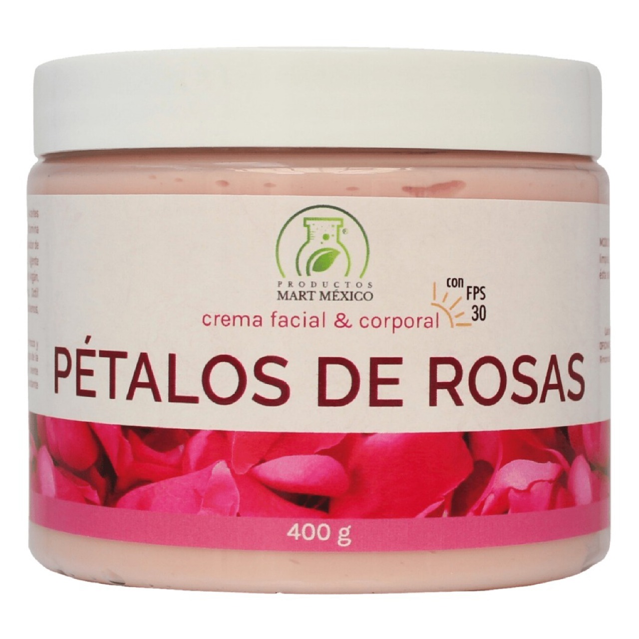 Foto 2 pulgar | Crema De Pétalos De Rosas Con Filtro Solar Facial Protectora  400 Gr